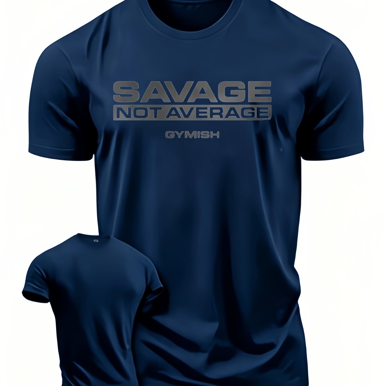 TEMU Men's Summer Breathable Crew Neck Fitness Slogan Text T-shirt, Cool And Trendy Style