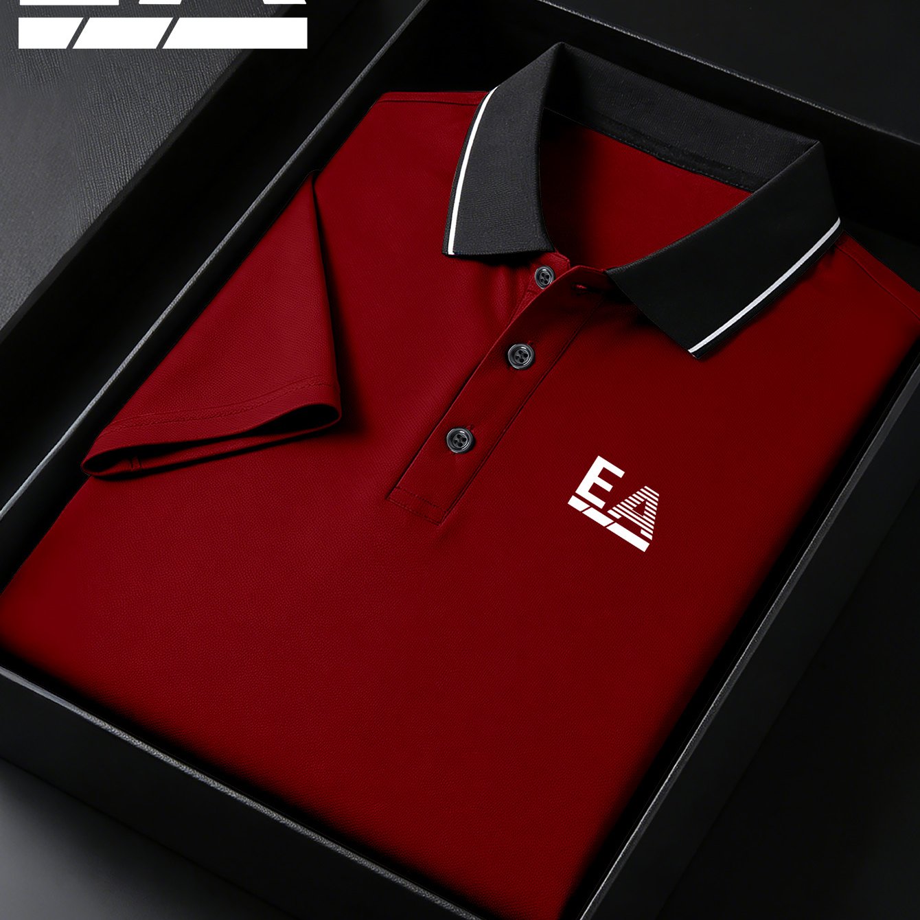 TEMU 속건성 남성용 골프 폴로 셔츠, 클래식 EA 로고 프린트, 라이트 럭셔리 텍스처 대비 칼라, 고품질 내구성 보풀 방지 원단, 스포츠 피트니스 통기성 비즈니스 레저 통근용 반팔