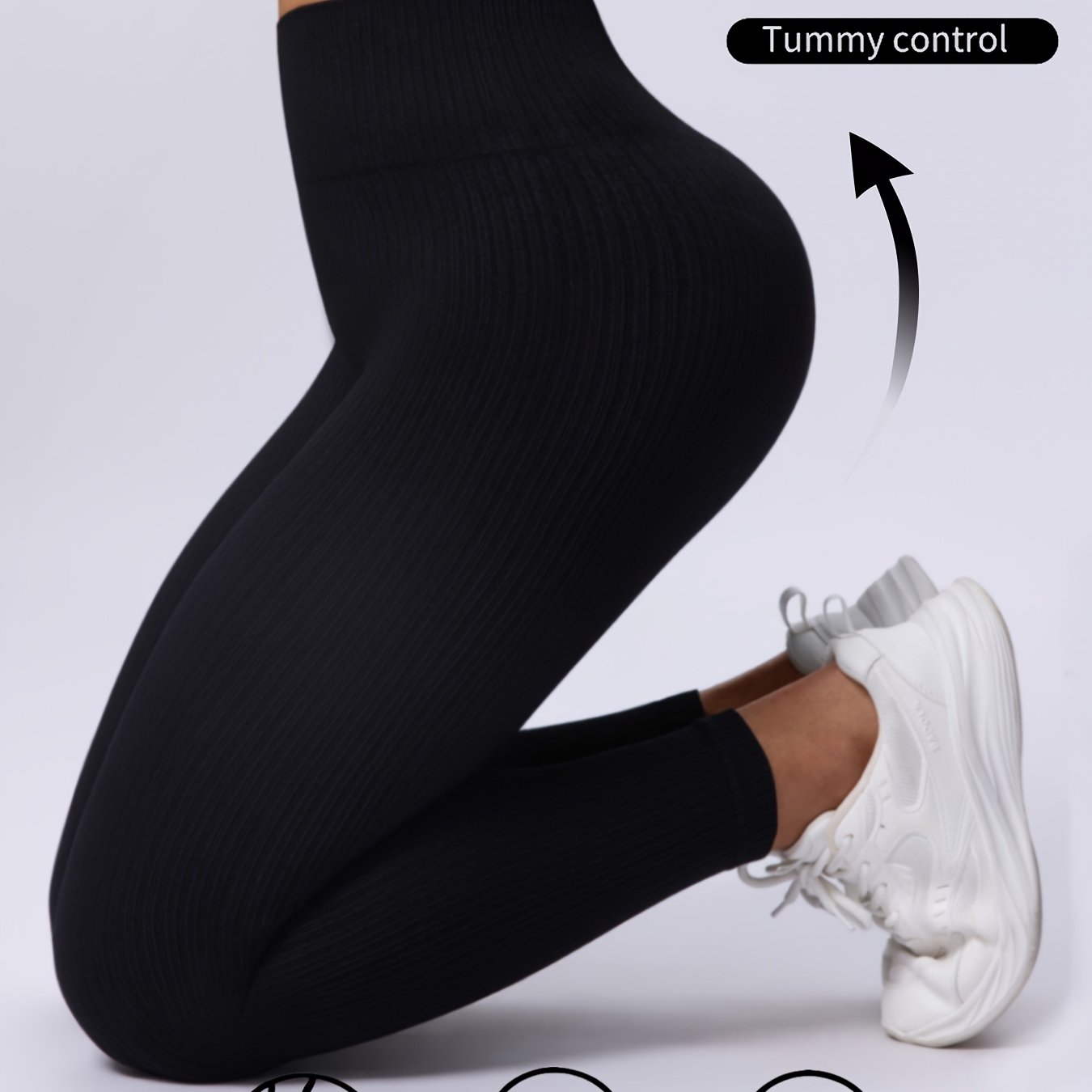 E-shop Nahtlose, eng anliegende High-Waist Leggings für Damen in voller Länge - Weiche, atmungsaktive 4-Wege-Performance-Hose mit Non-Woven-Stoff für