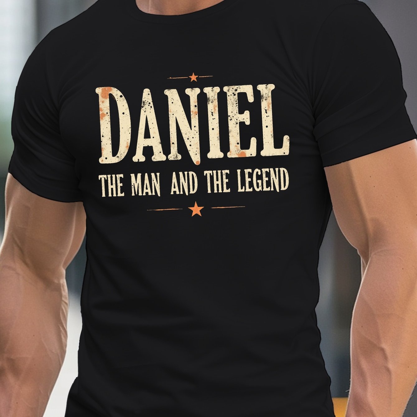 TEMU The For Man Legend Print, Men's Round Crew Neck Short Sleeve Tee, Casual T-shirtcasual Comfy Lightweight Top For Summer