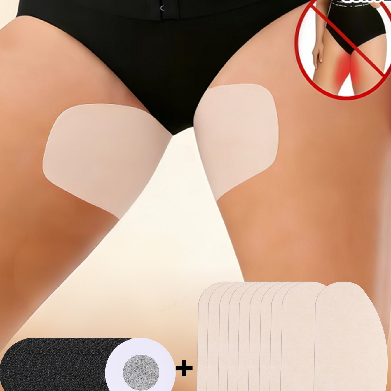 50pcs Thigh Chafing Pads & Covers Combo Invisible Skin-friendly Adhesive Pads Anti-chafing No Show For Under Clothes
