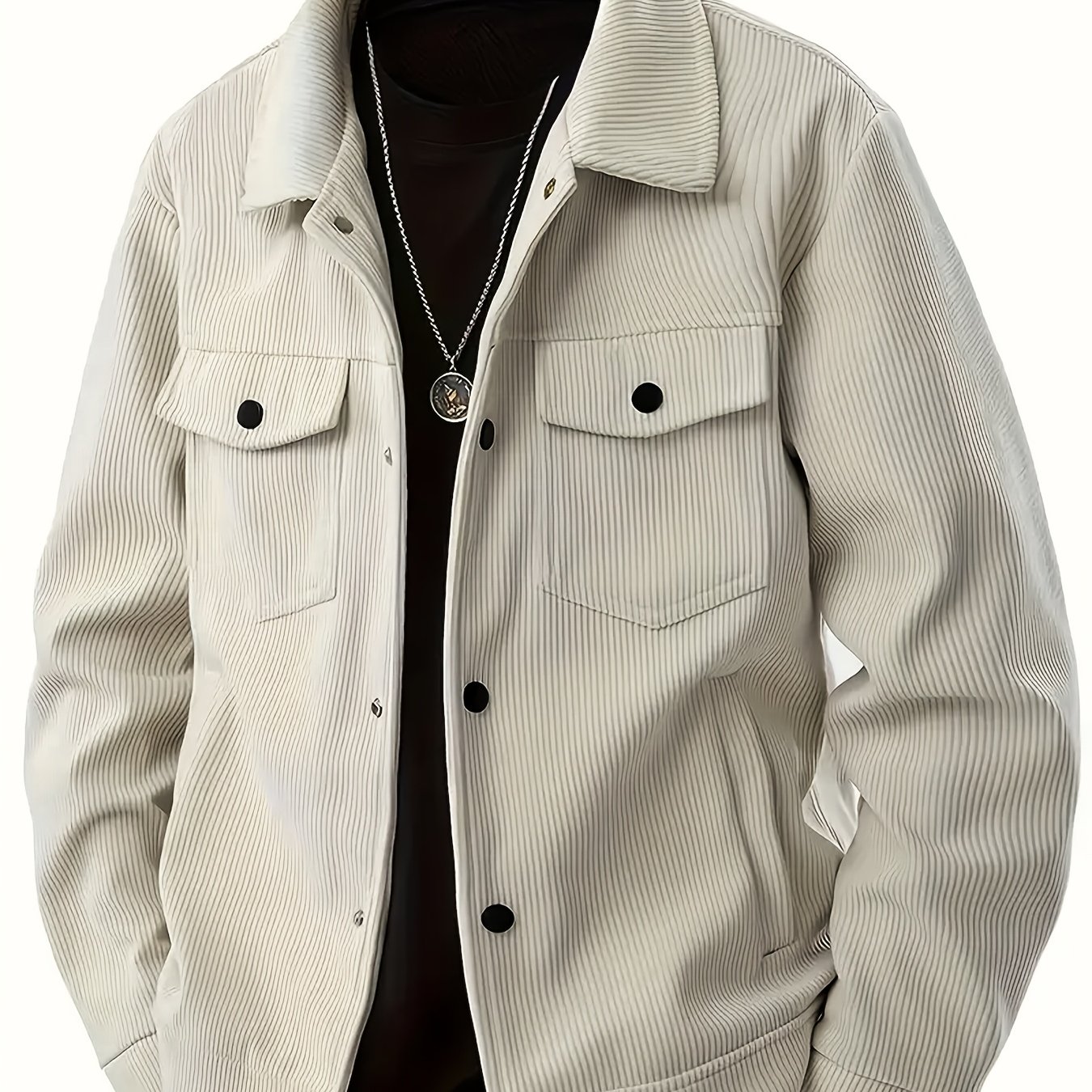 TEMU Joshmei Obm Spring/autumn New Lightweight Men' Multi-pocket Button-up Jacket Outerwear