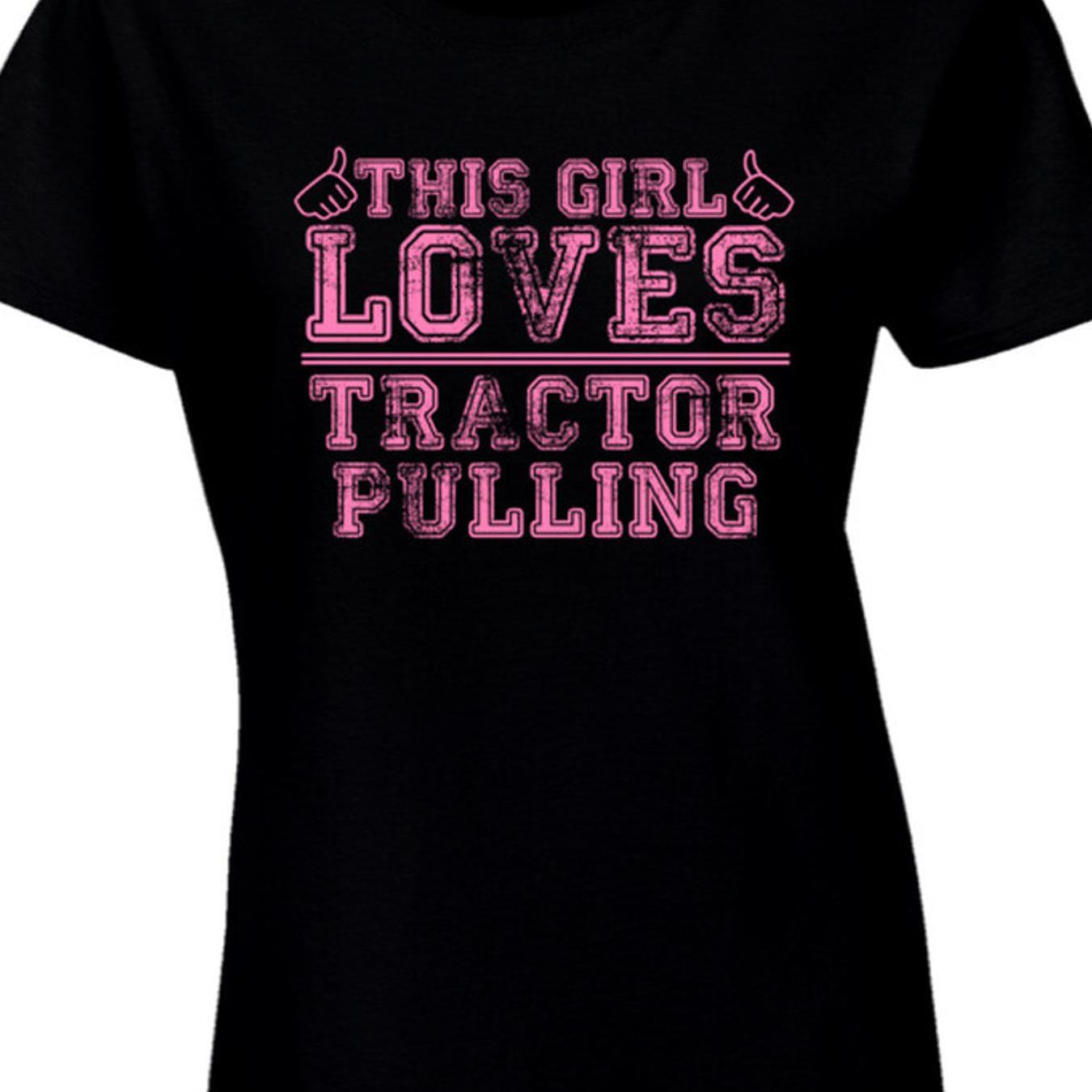 This Girl Thumbs Tractor Pulling Sport T Shirt, Plus Size