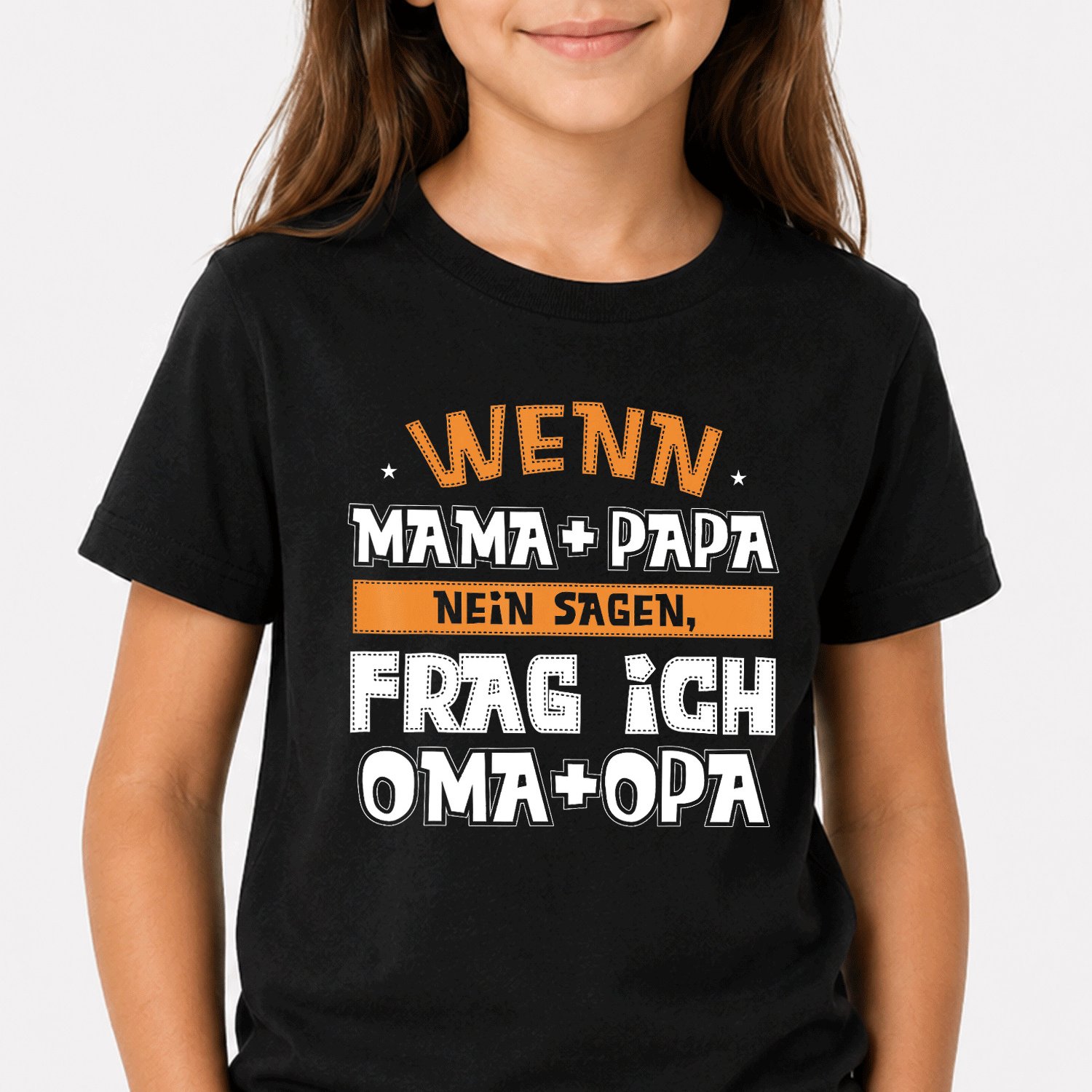 Image of 1pc When Mom Dad Say No Ask T-shirt Comfortable Casual Crew Neck Tee For Boys And Girls T Shirt, 200g