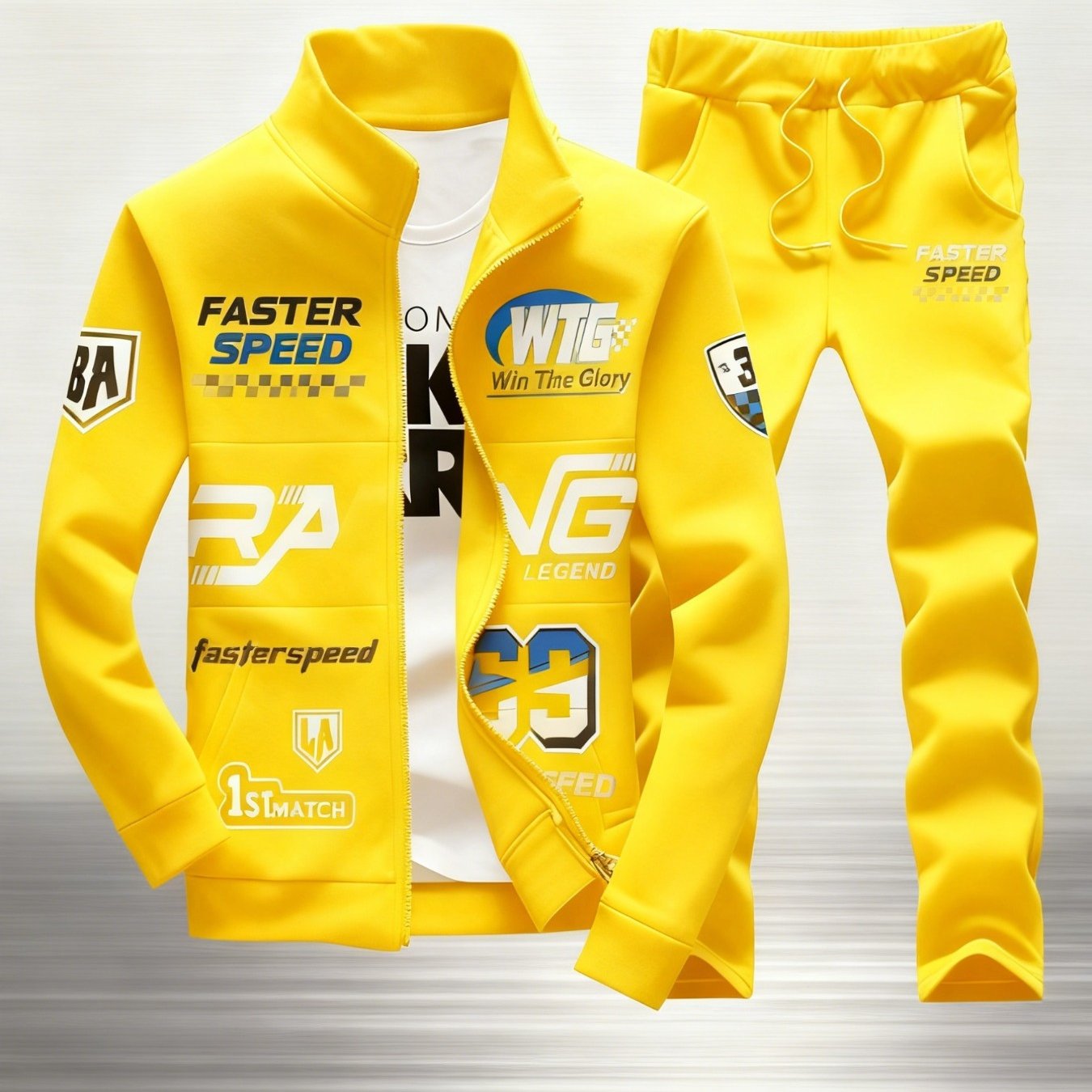 Image of Men'-piece Fashion Suit | New For Autumn And Winter, Soft And Comfortable, Suitable For Daily Leisure And Sports Wear, Geometric Pattern, Slightly Elastic Fabric
