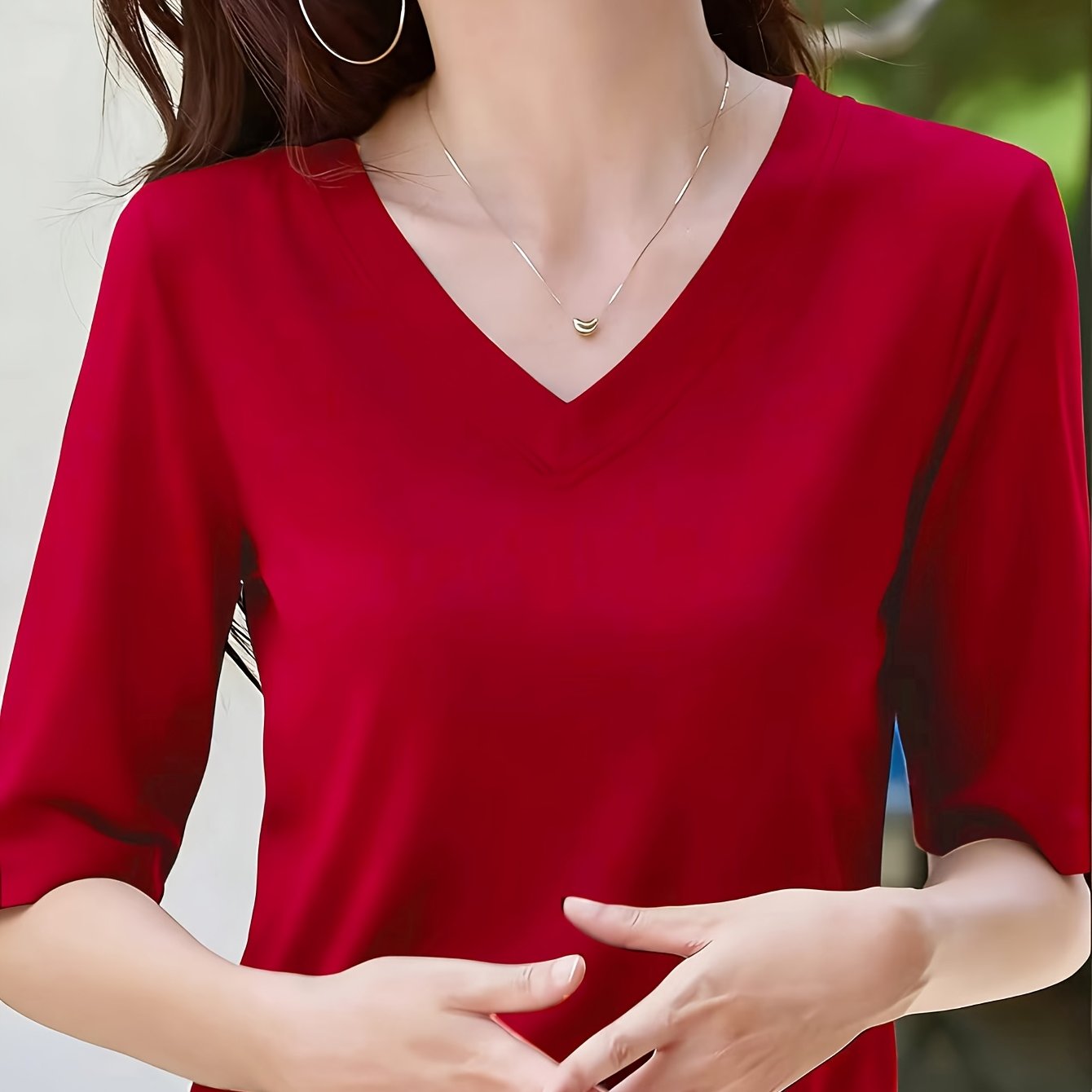TEMU Women's Casual Fashion V-neck Top