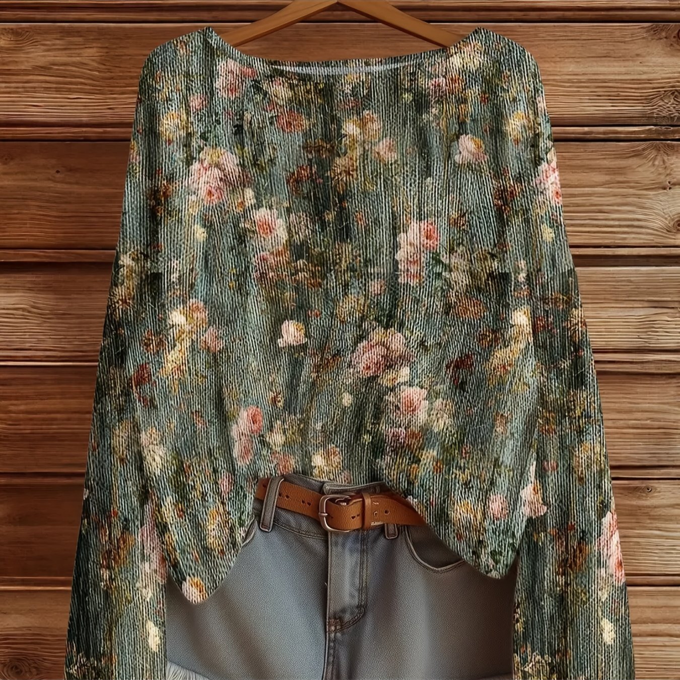 Printed Design Not Textured The Long-sleeved Round-neck Pullover And Thin Hoodie Top For Women In Autumn And Winter Are Fashionable And Simple