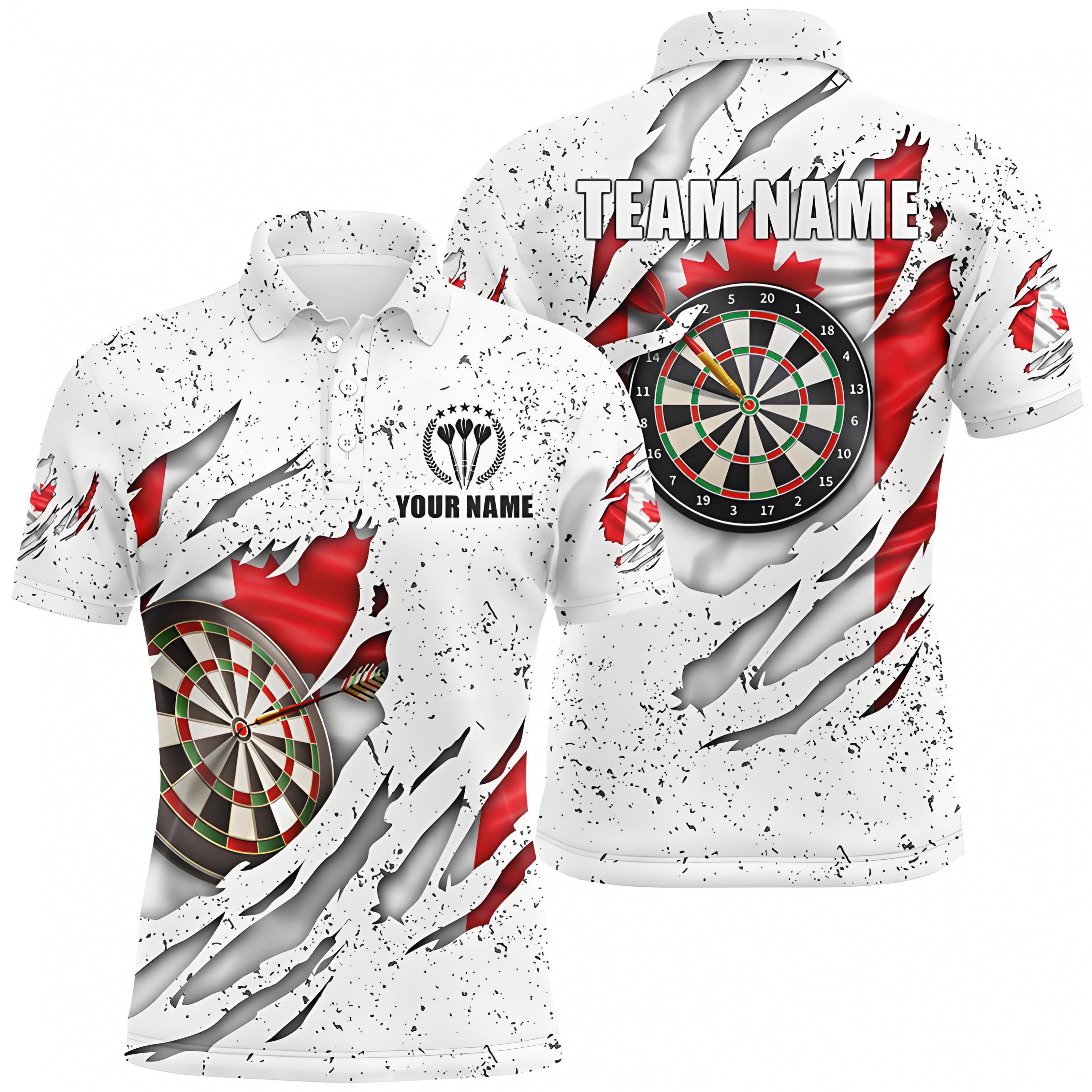 TEMU A Custom Men's Dart-themed Shirt Designed With Canadian Elements For 2026 - Supports Personalized Names, Letters, And Numbers, Team Names,