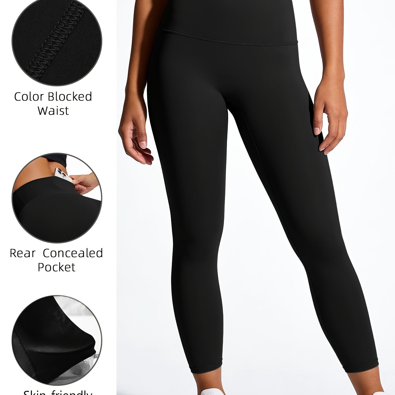 TEMU High-waisted Nylon Pants Worn In All . Feature -dimensional Cut That Enhances Of The Hips, A High Waist That And Lifts The Abdomen, And A Soft