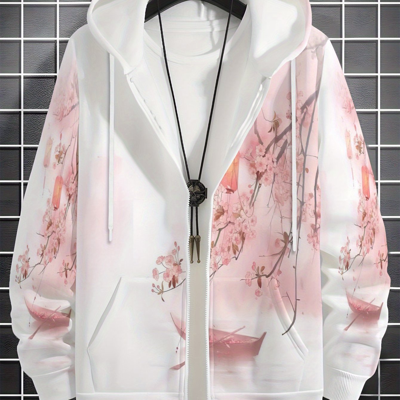 TEMU 【メンズ】ジップアップパーカー - メンズ カジュアル プルオーバー フード付き スウェットシャツ - 秋 冬 服, デジタル プリント パターン - テクスチャなし, 洗濯機洗い可, 旅行やカジュアルウェアに最適 - ルーズフィット, 快適でファッショナブル