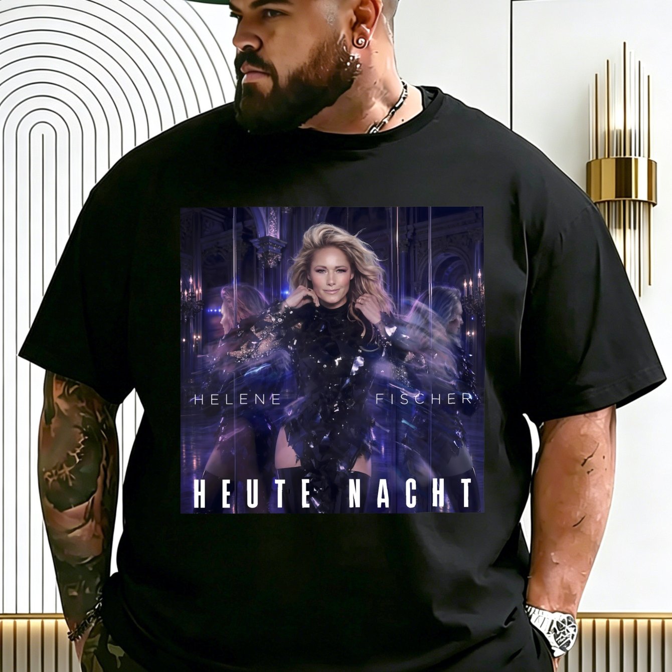 Men's 100% Cotton T-shirt Helene Fisch-er Heute Nacht Music Concert Summer Wear Gift For Music Lovers, Plus Size