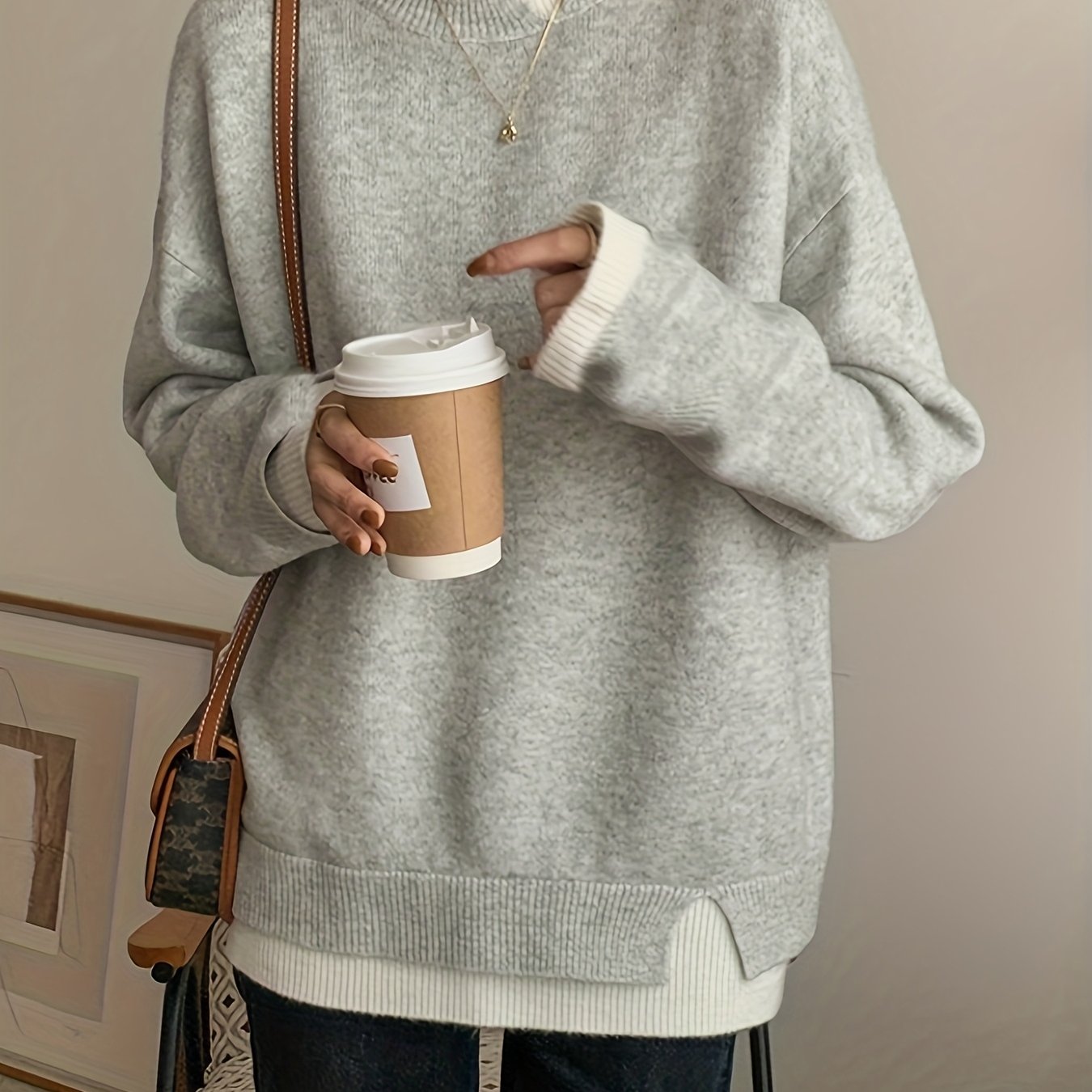 TEMU Pull pour femme, nouveauté automne/hiver, style européen et américain, décontracté, , tendance, élégant, , style décontracté, design de