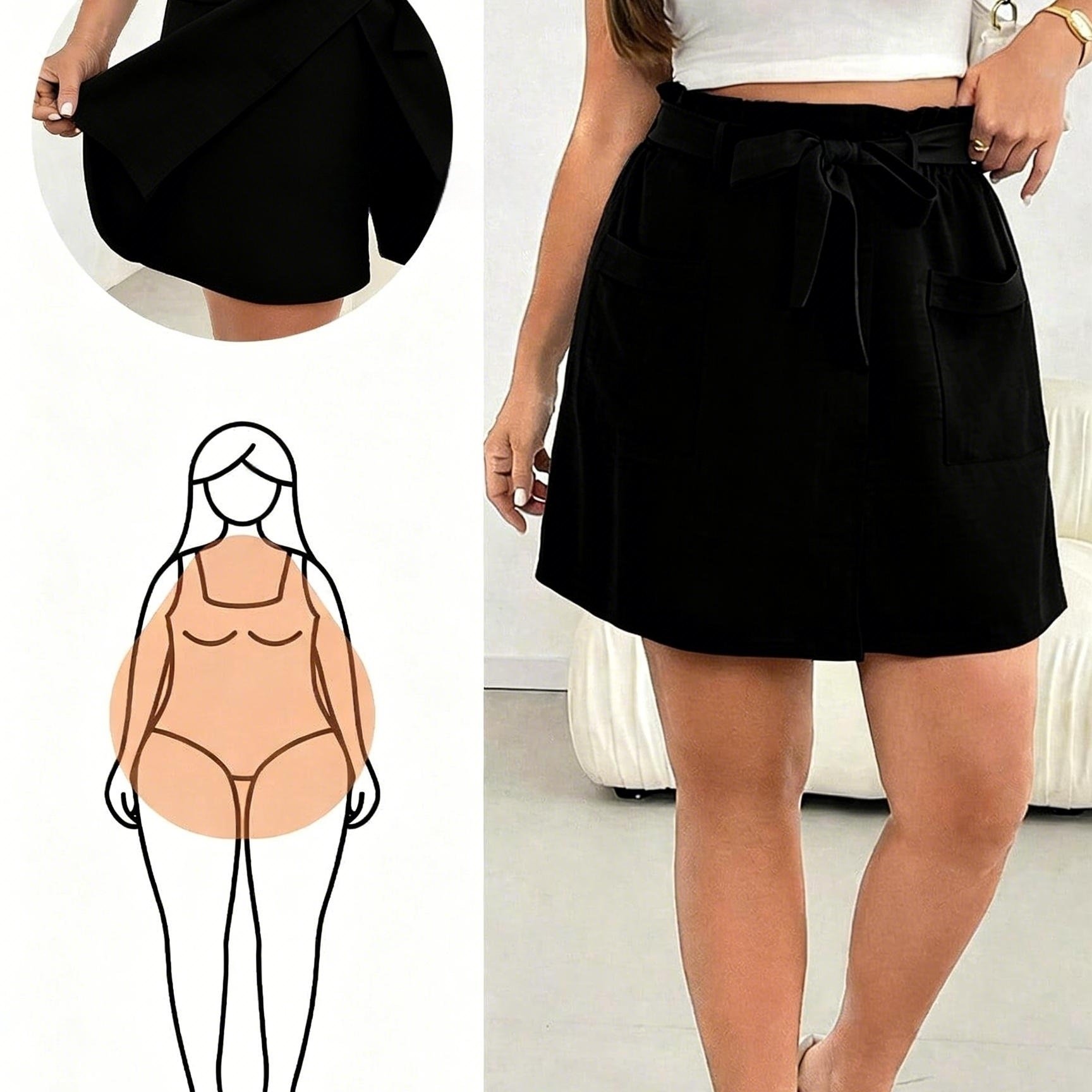 TEMU Plus Size - Plus Size - Plus Size Women's Spring And Summer Fashion Casual Loose Comfortable Daily Cool Lightweight Fabric Elastic Waist Shorts,