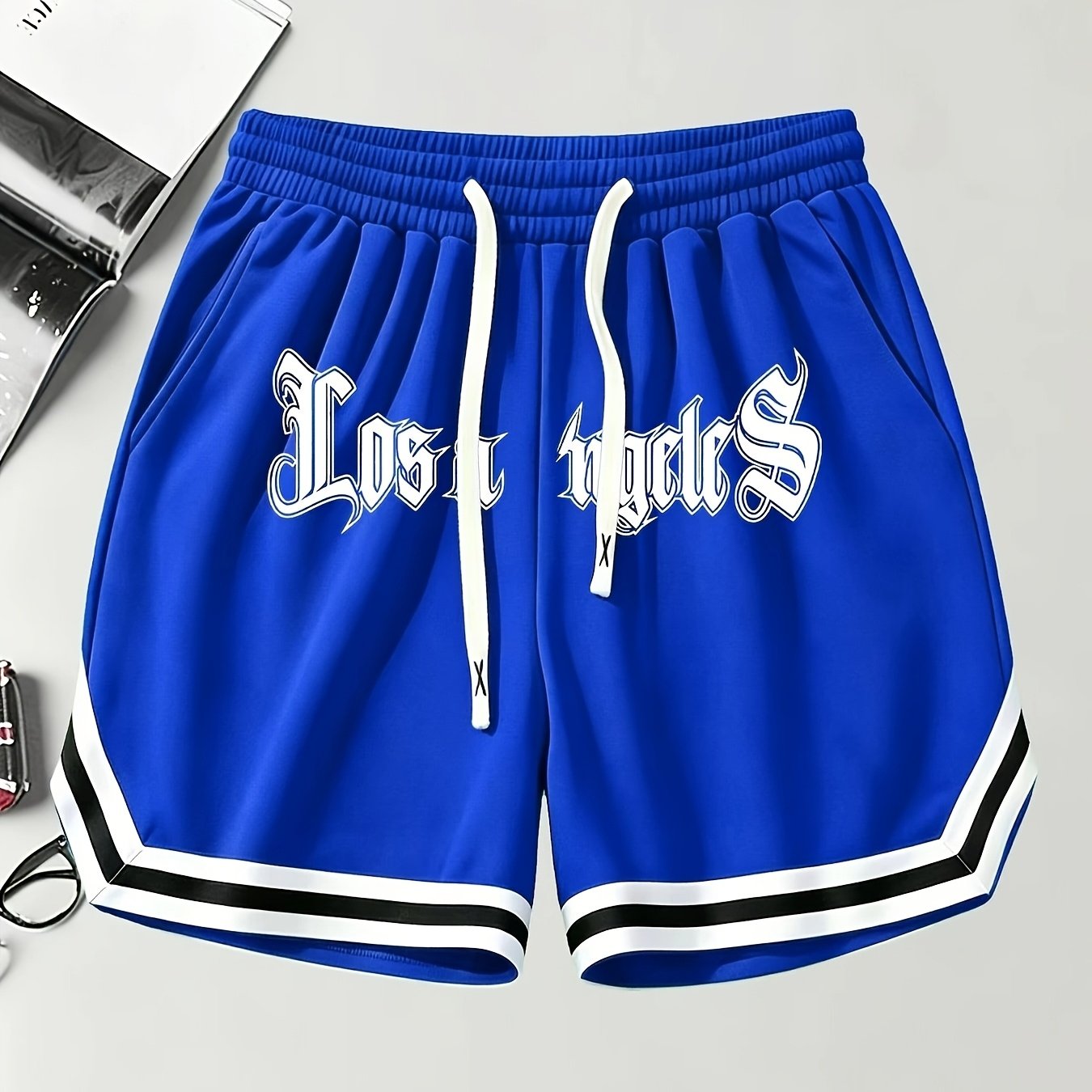 TEMU 's Casual Sports Shorts - Spring/summer Casual Sports Drawstring Shorts With Pockets, Available In Red//blue, Versatile And Stylish, Breathable