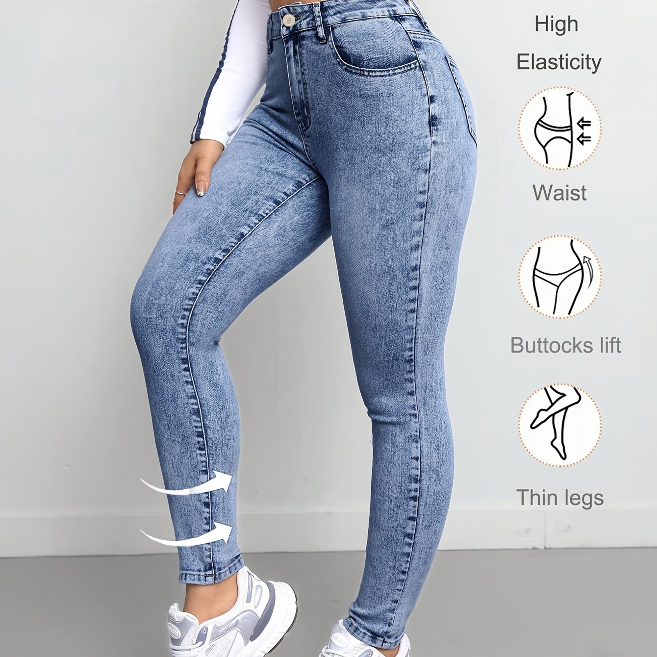 Image of Fashionable And Comfortable Women's Skinny Jeans