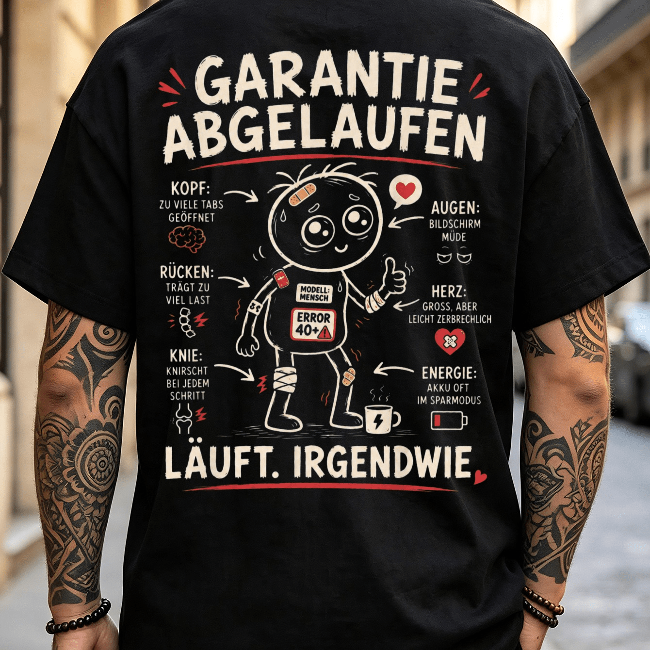 Image of Men's T-shirt Warranty Expired Body Pain Sketch 2 Oversized Tee Daily Wear Casual Outfit Short Sleeve Plus Size, Plus Size