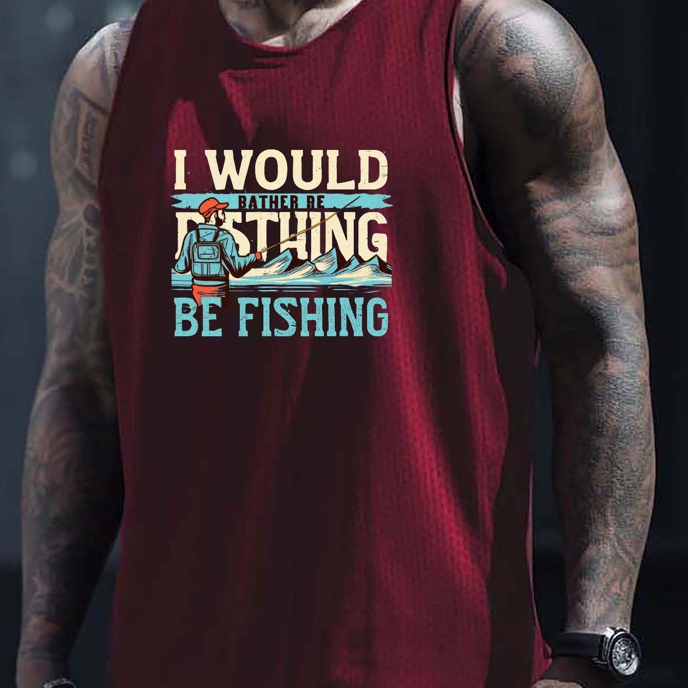 Funny 'go Fishing' Print A shirt Tanks Sleeveless Tank Top - Temu