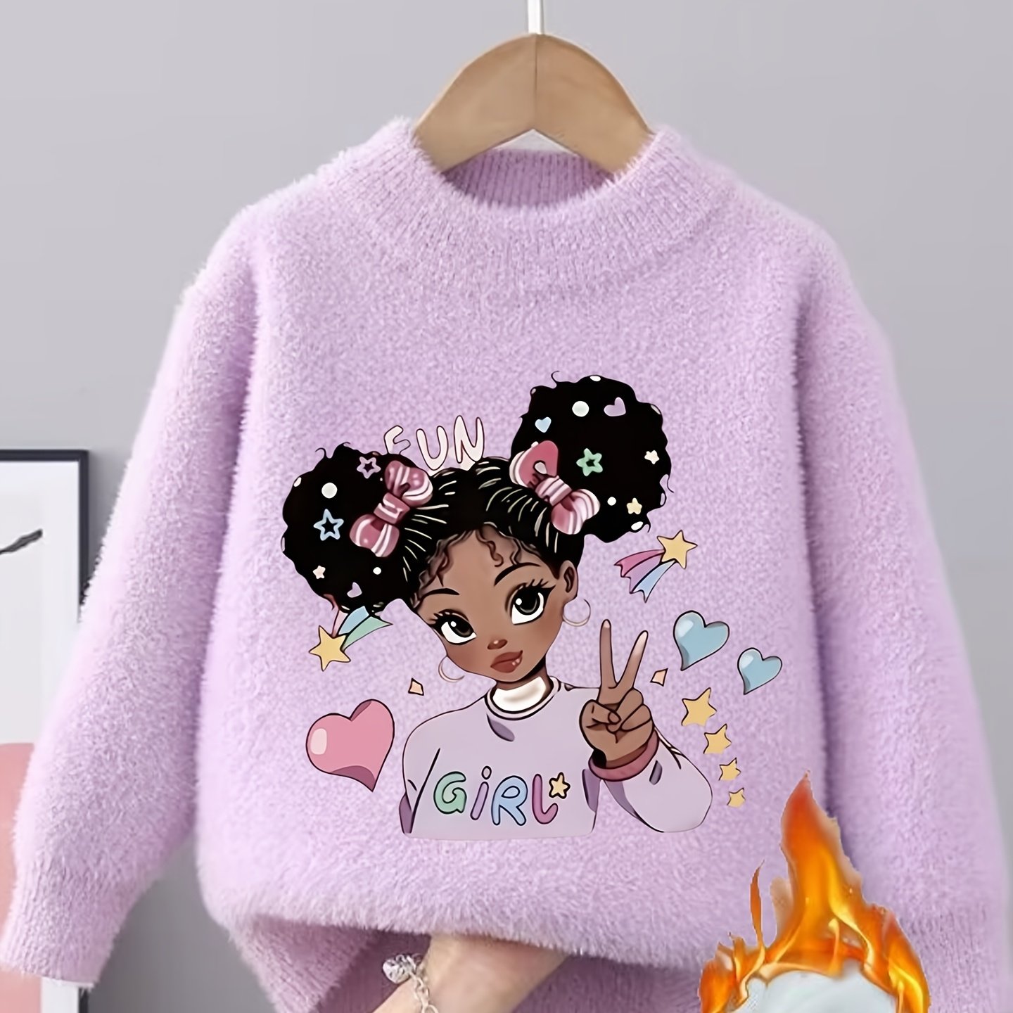 2026 Winter New Arrival Korean ' Fur Sweater, Cartoon Thickened Warm Knitwear