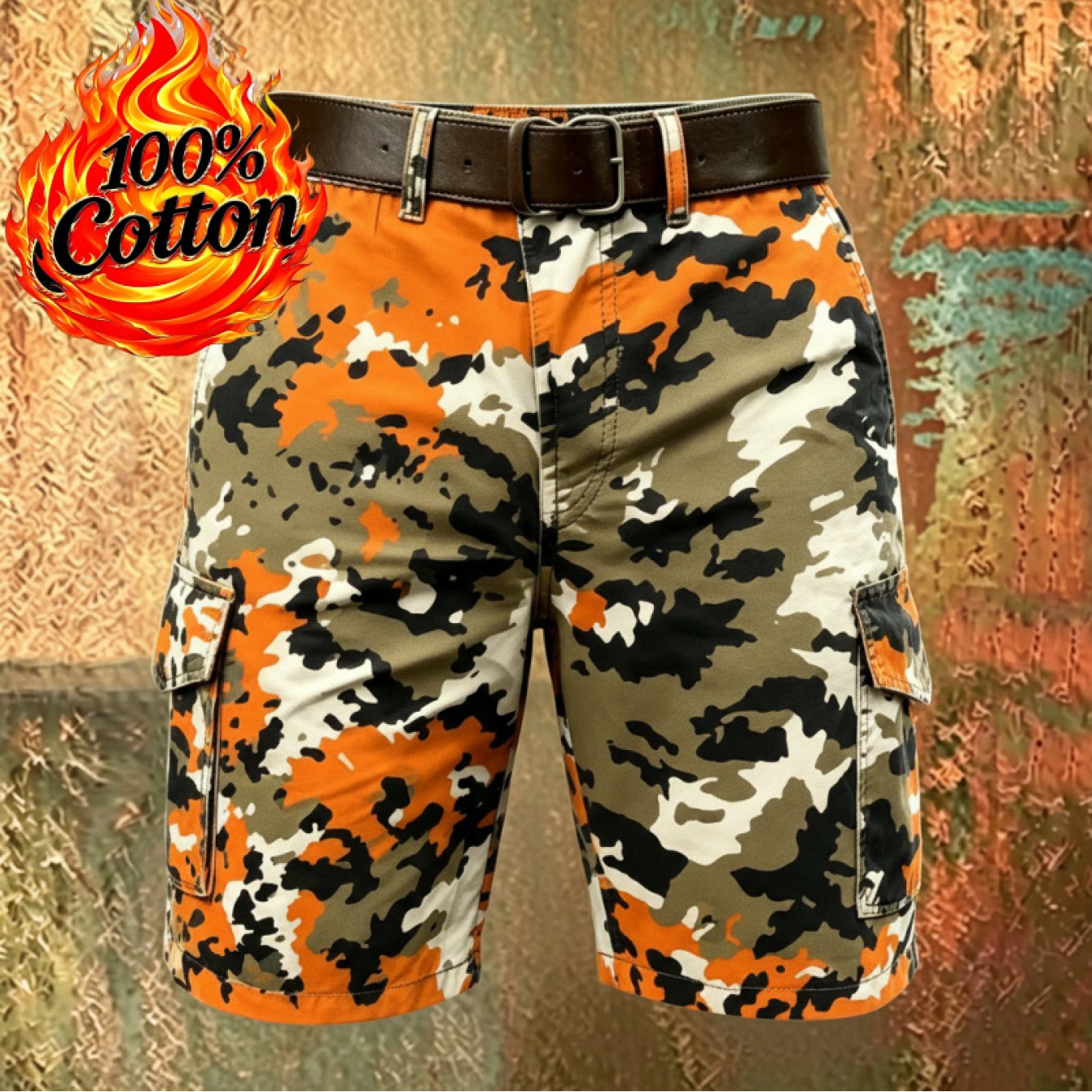 Men's 3d Printed Workwear Shorts - Y2k Retro Multi-pocket Beltless Shorts Suitable For Streetwear, Gym & Outdoor, Regular Fit Casual Summer Shorts With Beltless (no Belt Required)