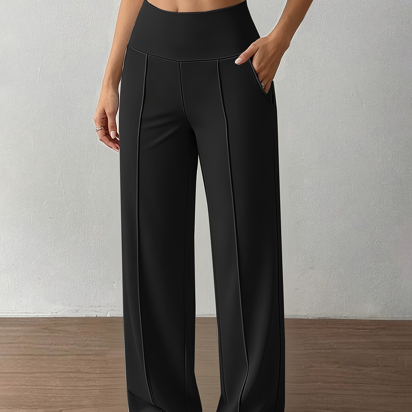 TEMU W.LAOLESI Pantaloni da Donna a Vita e Larga - Pantaloni Elasticizzati con Vita a Operazione , Morbidi a Drappeggiata e 2 - Pantaloni Casual