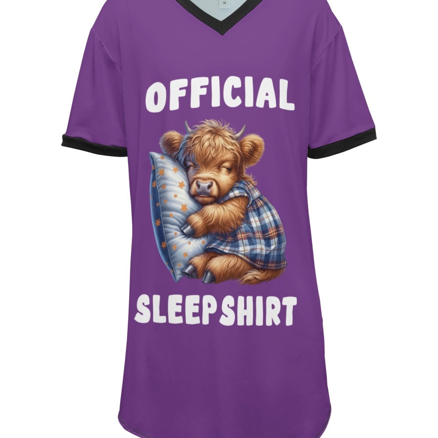 TEMU 1pc Fun Official Sleep Shirt, Print Men's V-neck Sleep Dress, Comfortable And Loose Fit Printed Nightgown For Home And Leisure, Ideal Gift For ,