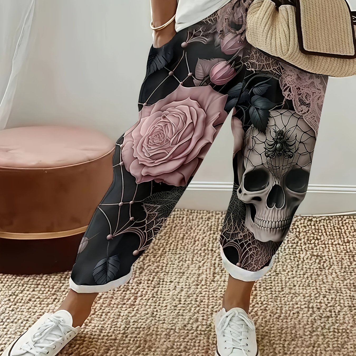 Spring/autumn New Arrival Printed Women's Harem Pants, Casual High-stretch Loose Long Trousers