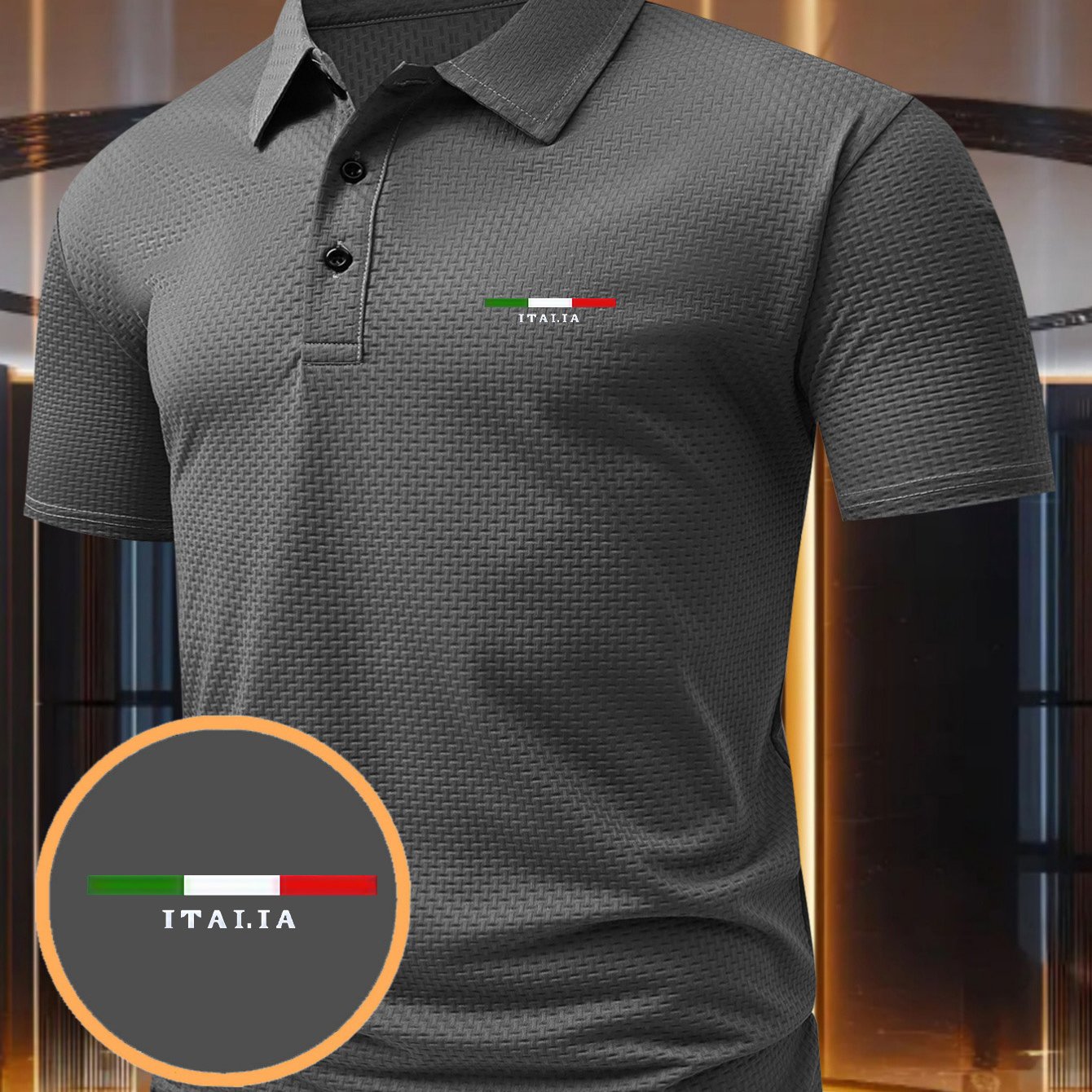 TEMU G1642-ita Summer Fashion Men's Casual Short Sleeve Shirt, Print Top, Suitable For Sports And Daily Wear, Durable Fabric