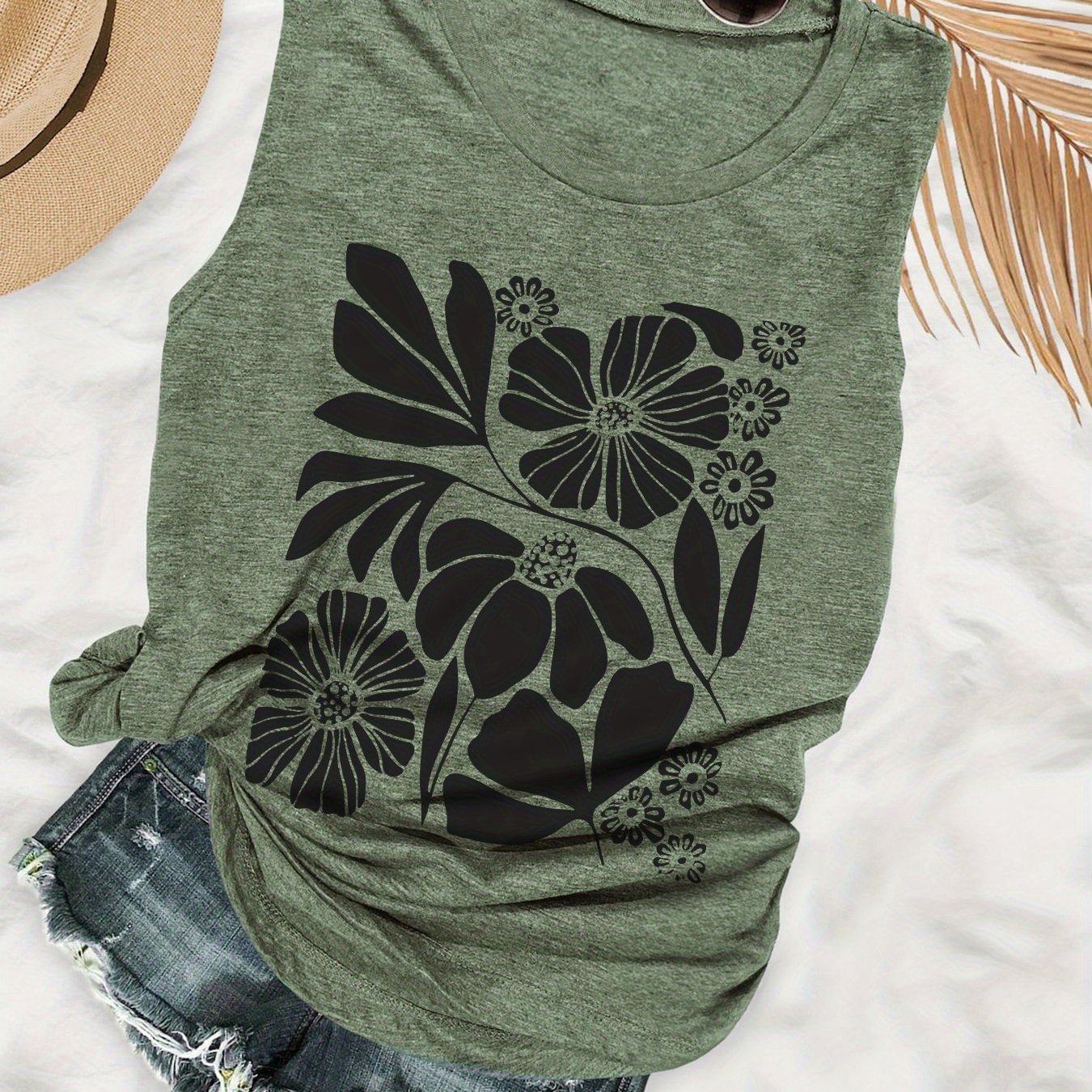 TEMU Floral Print Tank Top