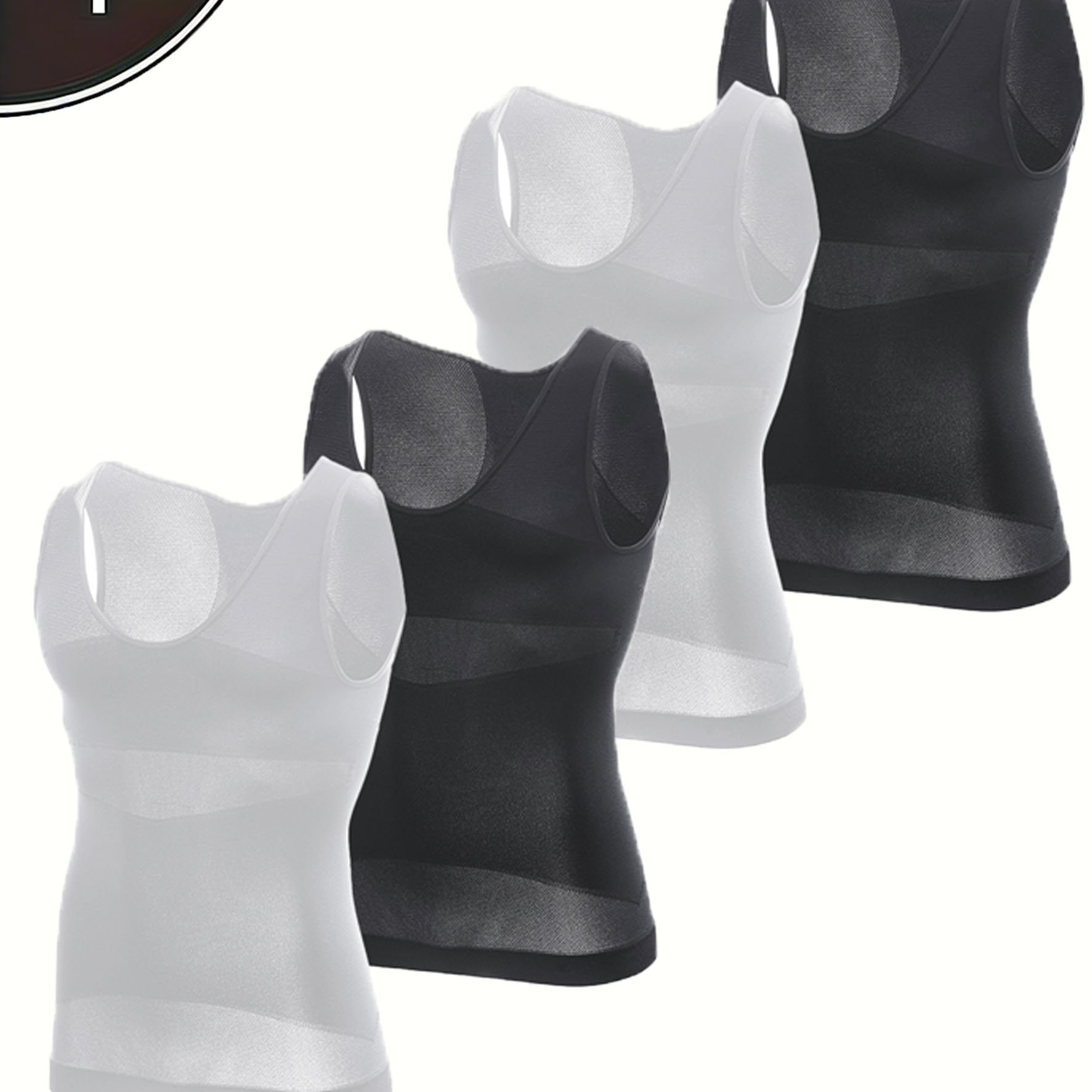 4pcs Shapewear Top - Invisible Tummy Control, Compression, Striped Compression Bands, Sweat-wicking, Stretch, Tummy Shaping, Suitable For Fitness, Sports, Workouts, And Everyday Wear, Sweat-resistant