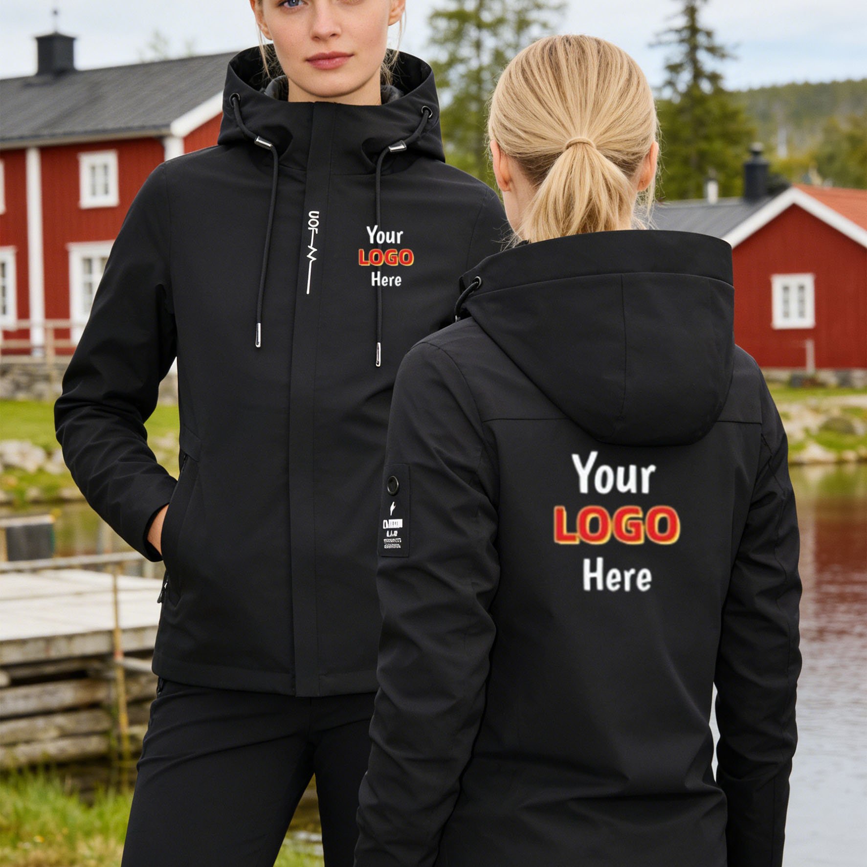 TEMU 's And Women's Windproof Hooded Jackets - Full Zip Hooded Coats With Customizable Patterns, Machine Washable, And Won't Or Fade After Hand