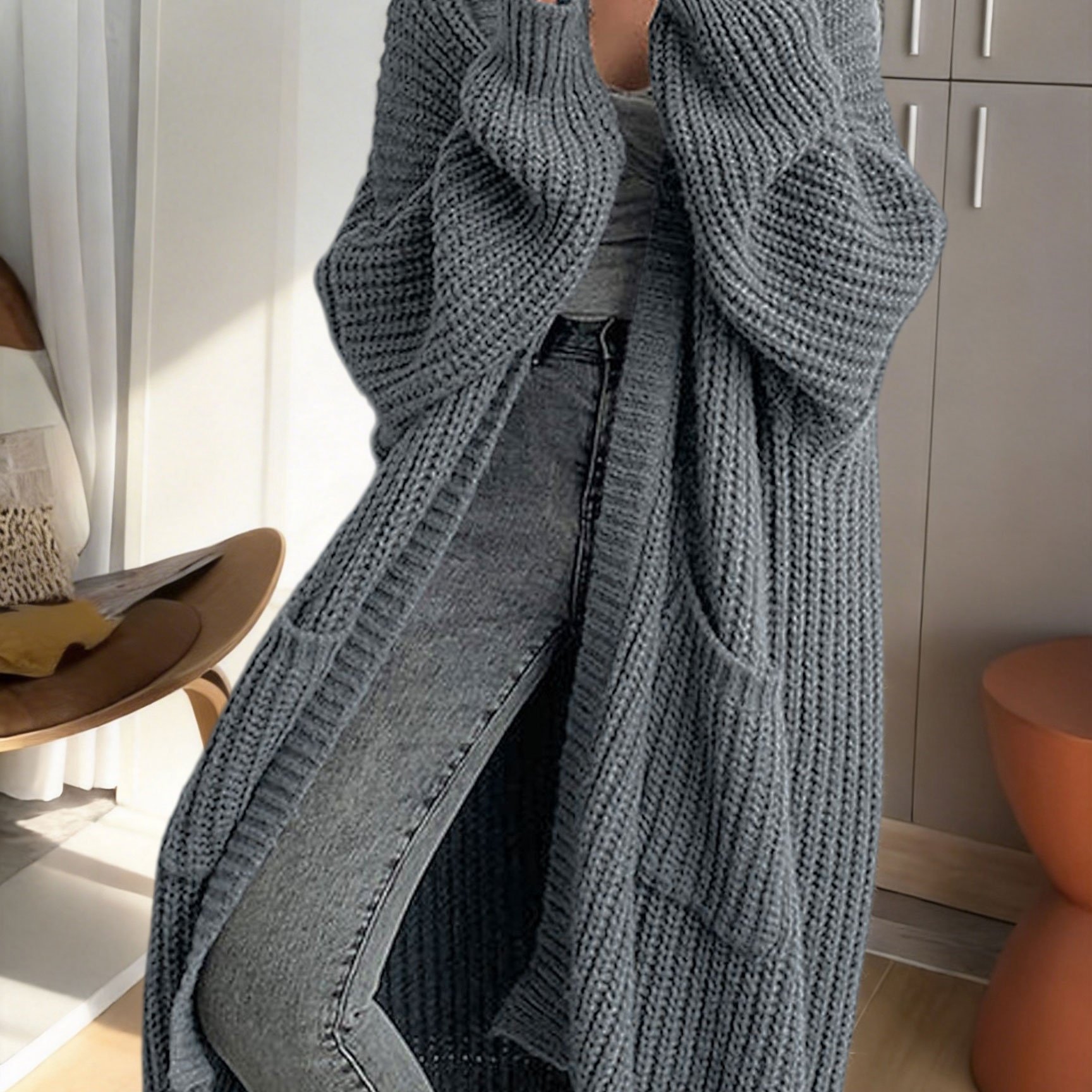 E-shop Y2K Langarm-Cardigan-Pullover mit langen Ärmeln