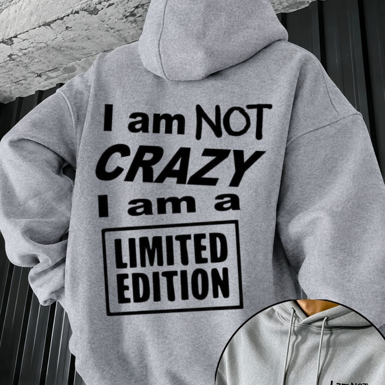 Image of Autumn Winter New Hoodie Pullover Men's Loose Fit Streetwear With 'i Am Not Edition' Back Print, Style