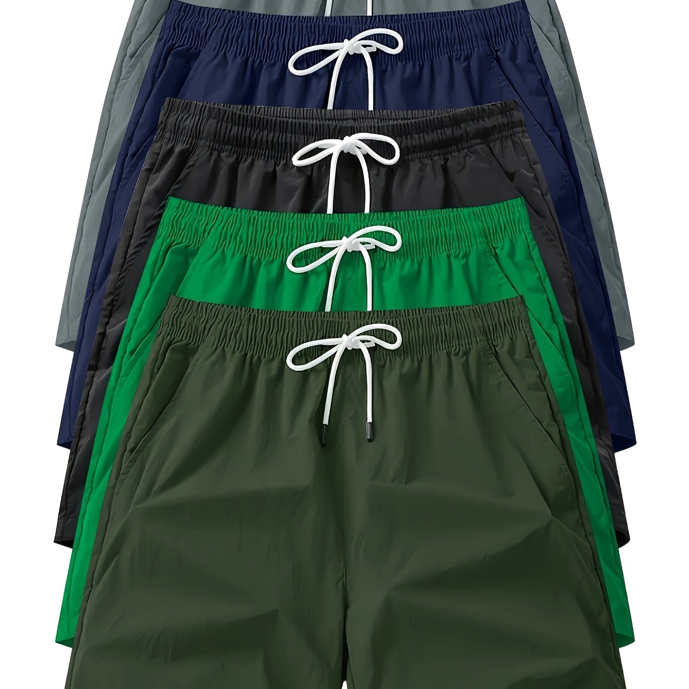 TEMU 5pcs Plus Size Men's Shorts, Casual Beach Shorts With 3d Print, Party Jogger Shorts, Travel Beach Shorts, Athletic Shorts, Plus Size