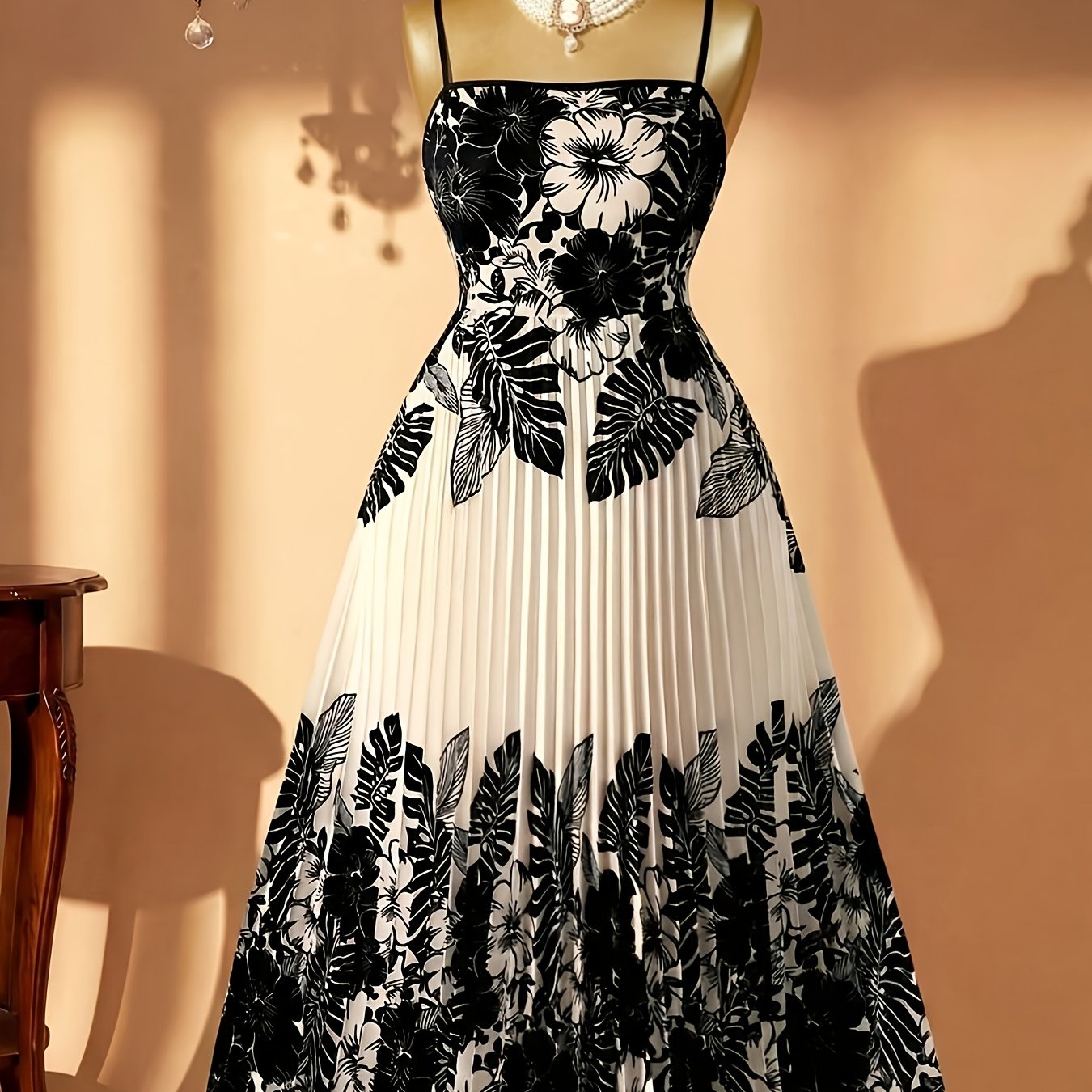 TEMU Plus Size, Plus Size Dress, Gathered Skirt, Fashion Print, Camisole Pleated Skirt, Vacation, Travel, Camisole Dress