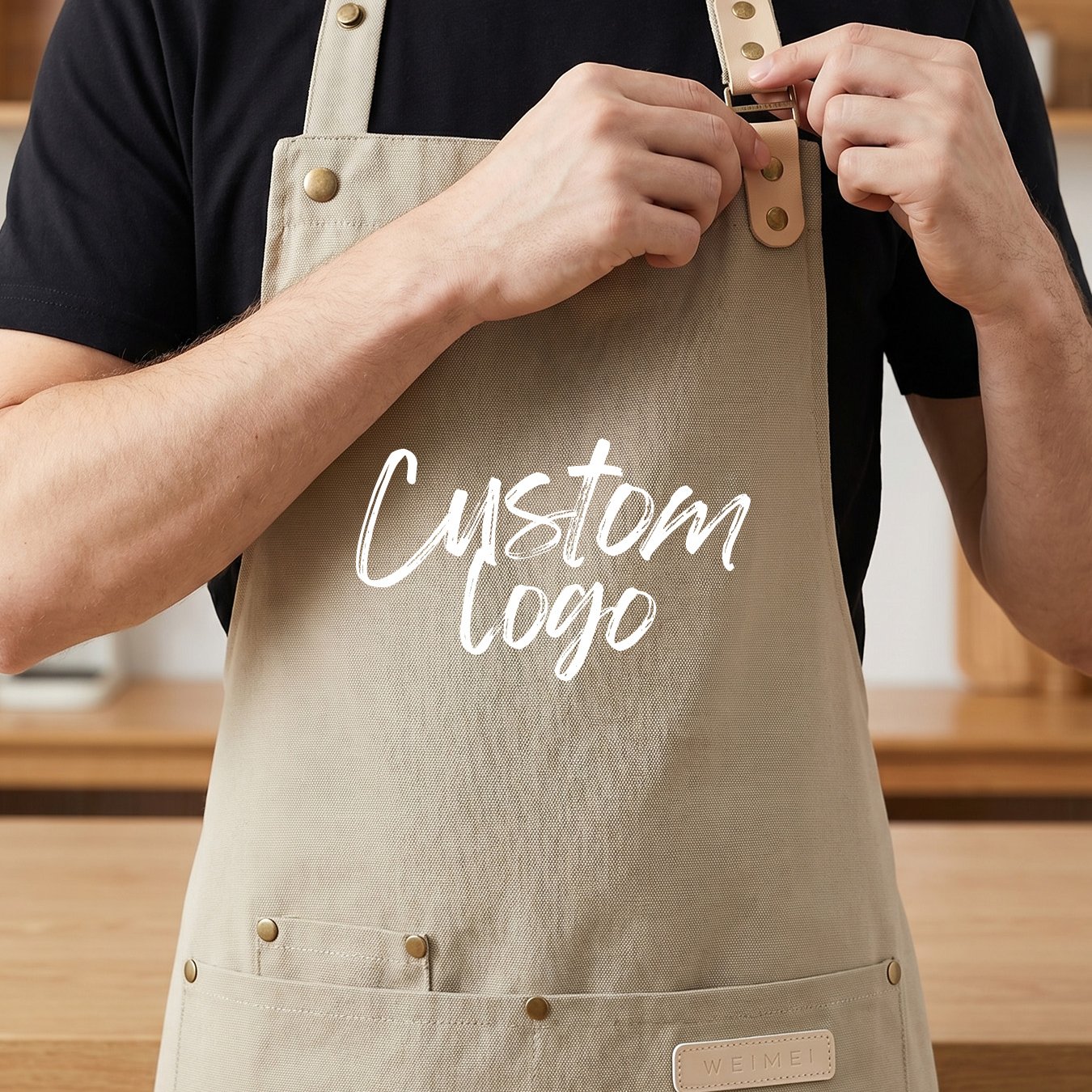 TEMU Personalized Thick Aprons With Custom Photo Logo Text Icon, Durable Chef Bib For Couples Men Women, Perfect Christmas Valentine's Birthday