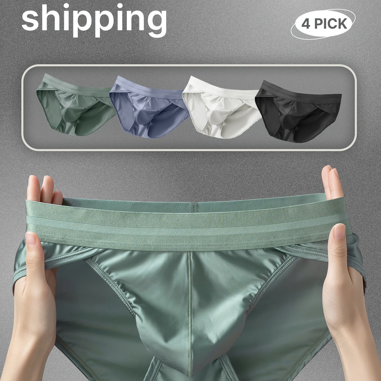 Image of 4pcs Men's Briefs, Breathable Mesh Underwear, Quick Briefs For Everyday