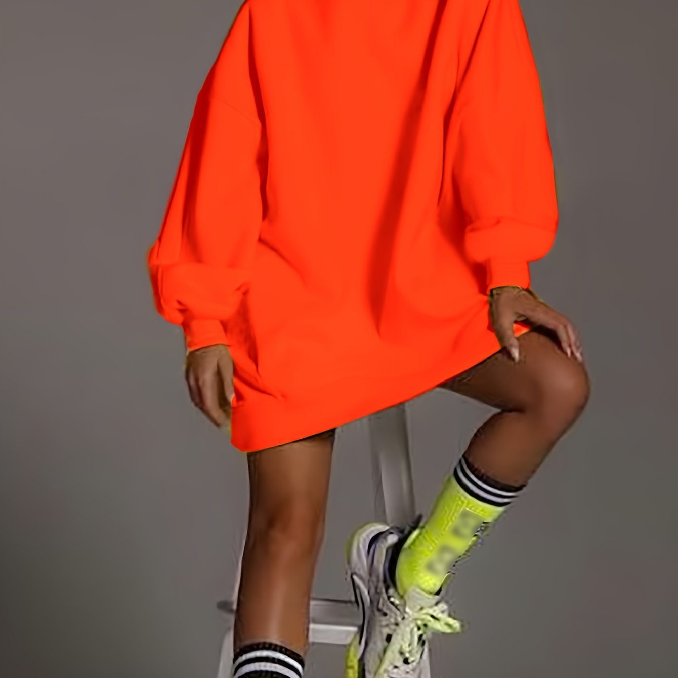 E-shop Damen Casual Mode Rundhals Geripptes Sweatshirt - Lockerer Casual Pullover, Mittlere Elastizität Bequeme Herbst Winter Kleidung, Alltagskomfort,