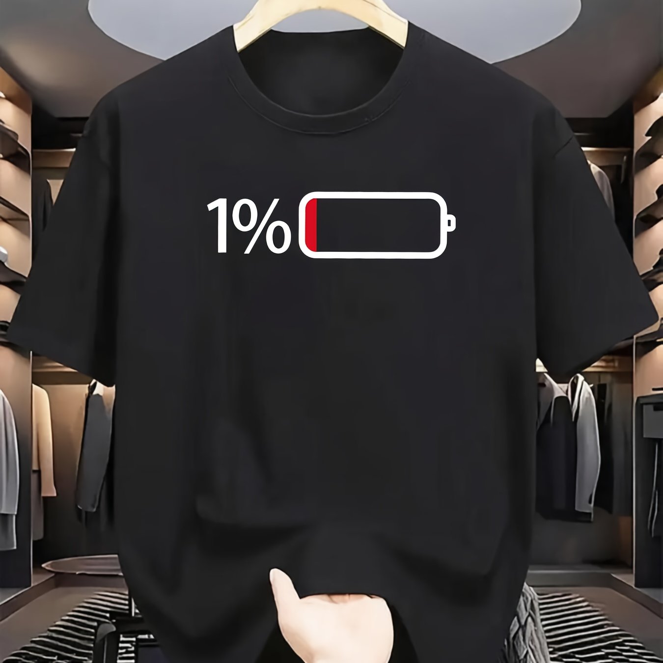 TEMU 레귤러 슬리브 캐주얼 프린트 티셔츠