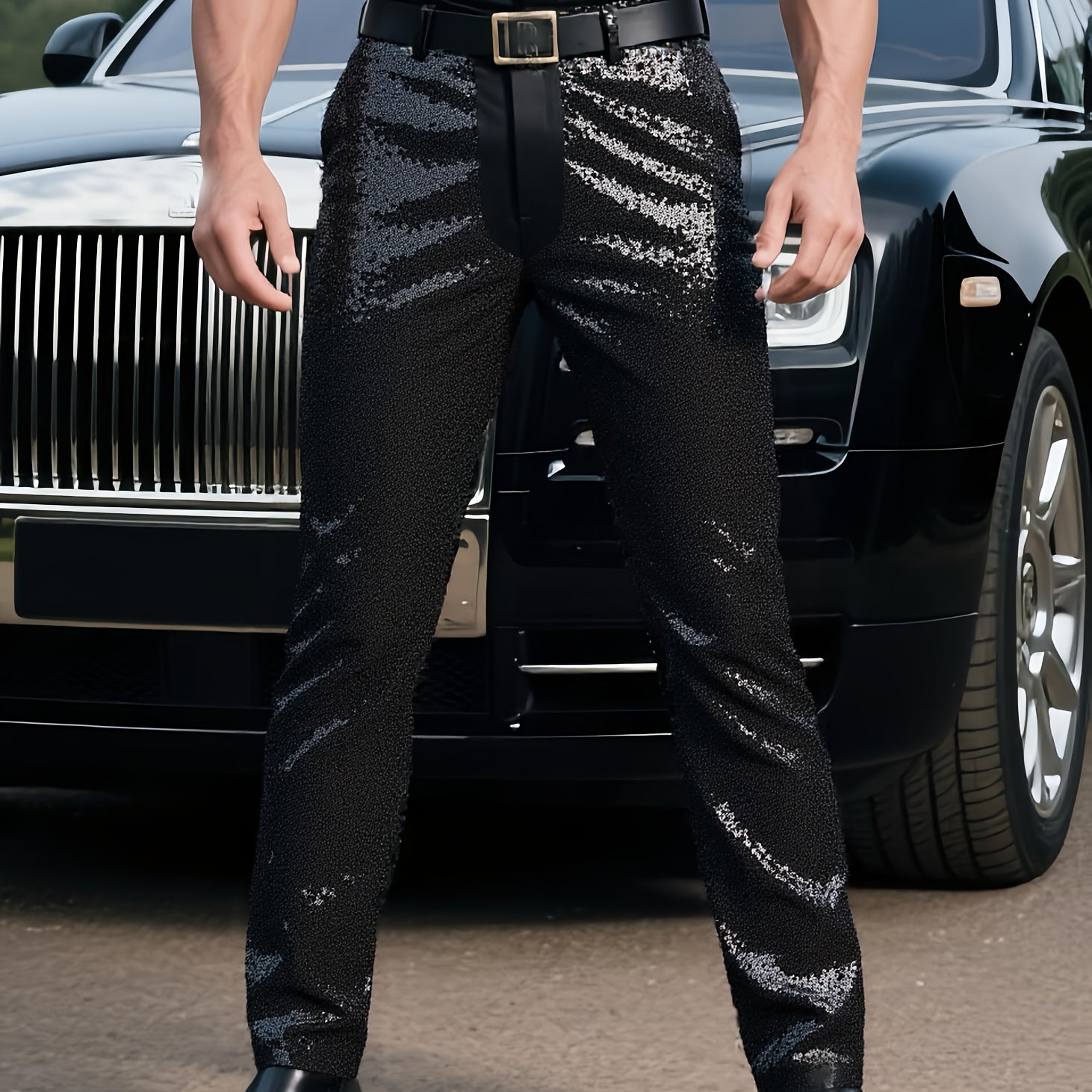 TEMU 2025 New Arrival: Men's/women's Rhinestone Sequin Trousers â 3d Sparkling , Essential For Evening Dinners/celebrations