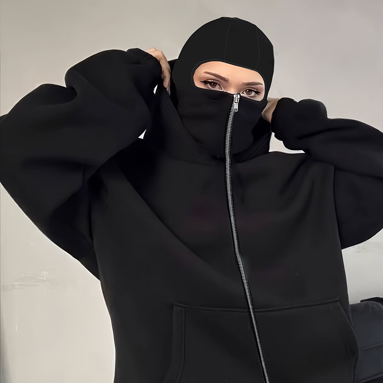 Women's Casual S Barak Hoodie With Double Collar And Double Hood