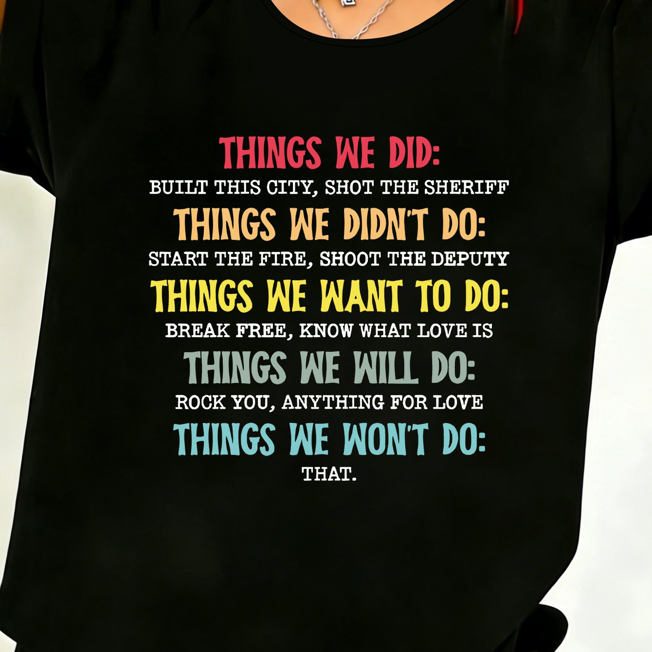 TEMU Plus Size, Women's Plus Size Oversized T-shirt With Song Lyrics Print - Stretchy Short Sleeve Crew Neck Blouse Suitable For Spring Summer Casual