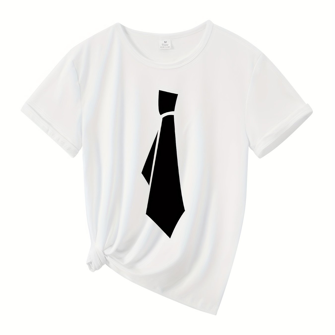 TEMU Women' Graphic Print T-shirt With Tie-front Detail - Soft, Breathable, Short Sleeve Activewear For Casual Or Gift-, Breathable Activewear |