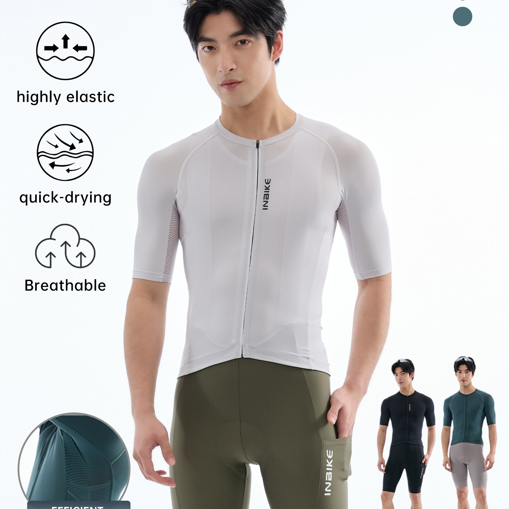 Inbike Men's Spring Summer Breathable Quick Dry Short Sleeve Cycling Jersey For Road Bicycle Professional Upper Wear