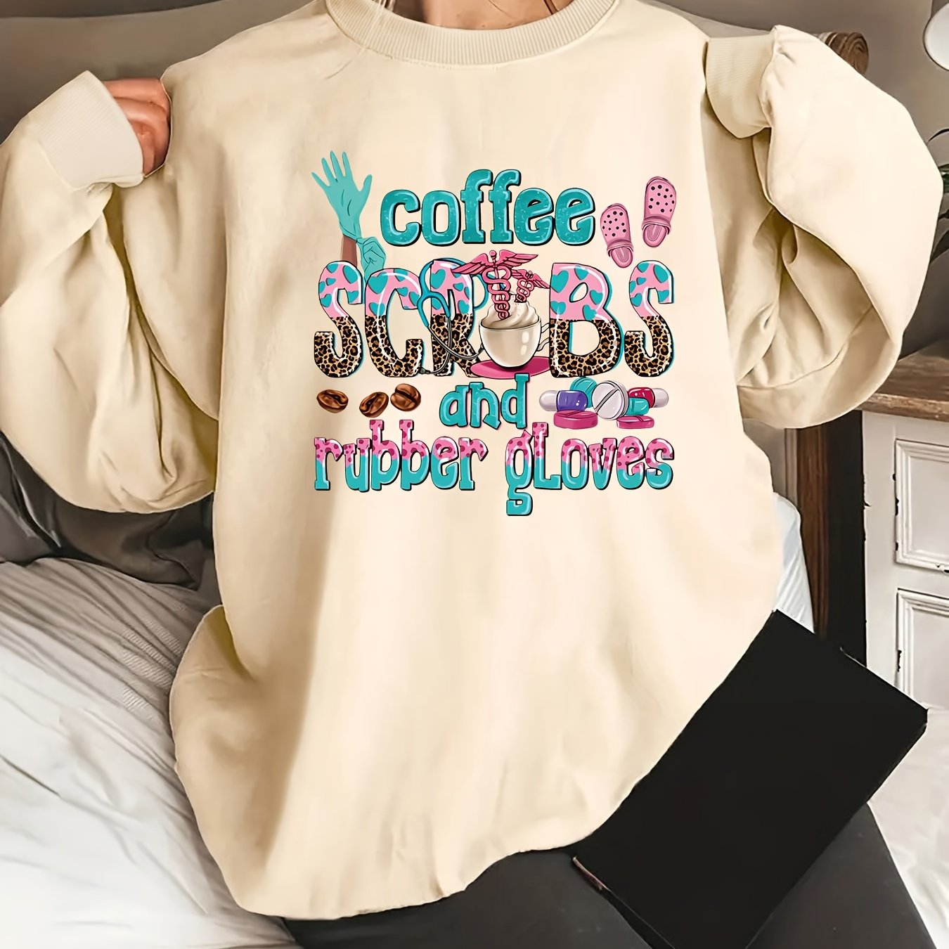 Tee-shirt à col V pailleté avec manches 3/4 femme noir | GEMO