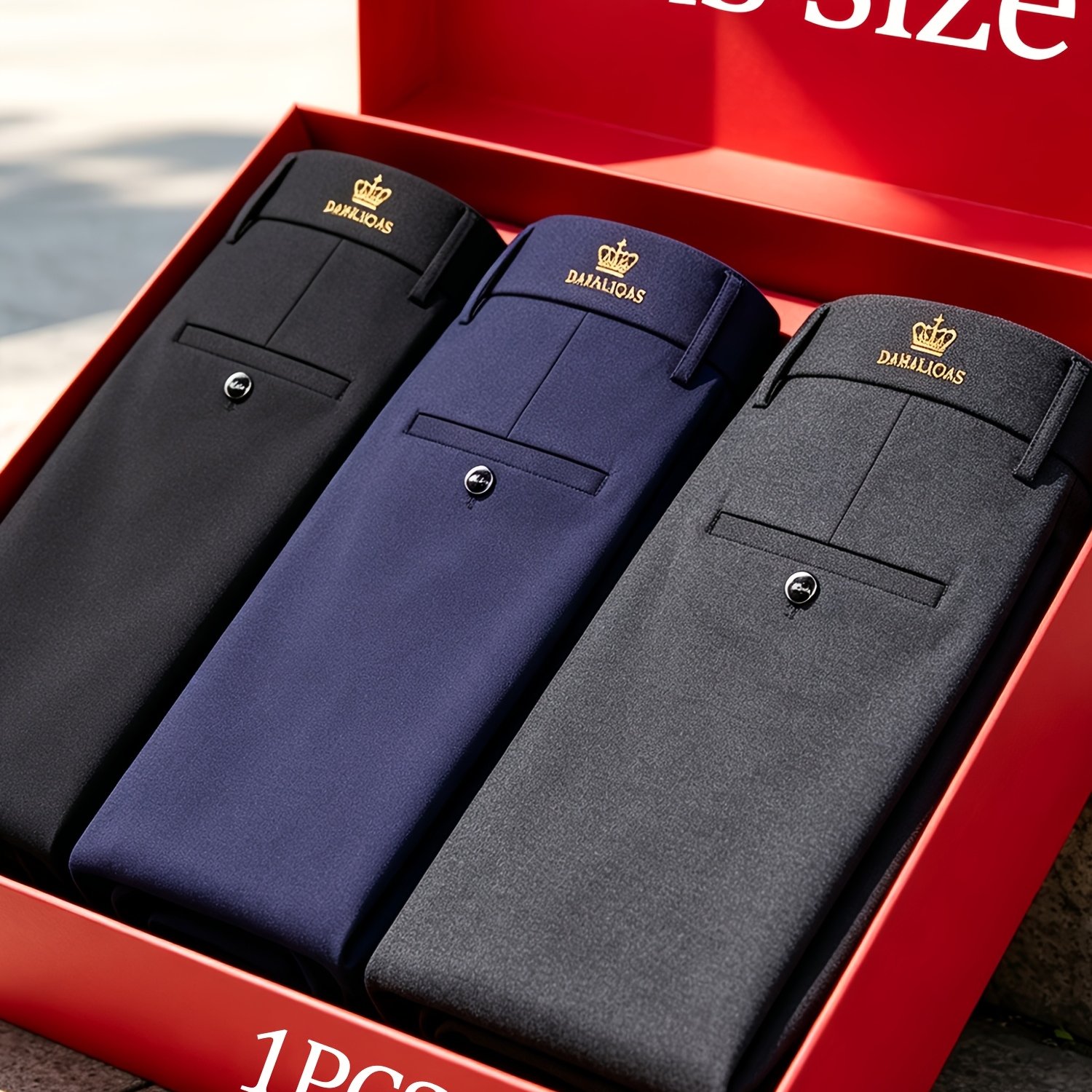 Image of [3 Colors ] 1pc Tall Men's Plus Size Trousers, Bamboo Rayon Breathable Men's Plus Size Dress Pants, Anti-wrinkle Non-pilling Men's Plus Size Dress Pants, Formal Plus Size Dress Pants, Plus Size