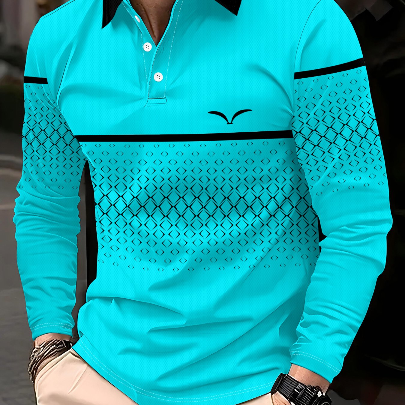 TEMU [printed Design - Not Textured] Fashion, Casual Comfortable Long-sleeve Shirt