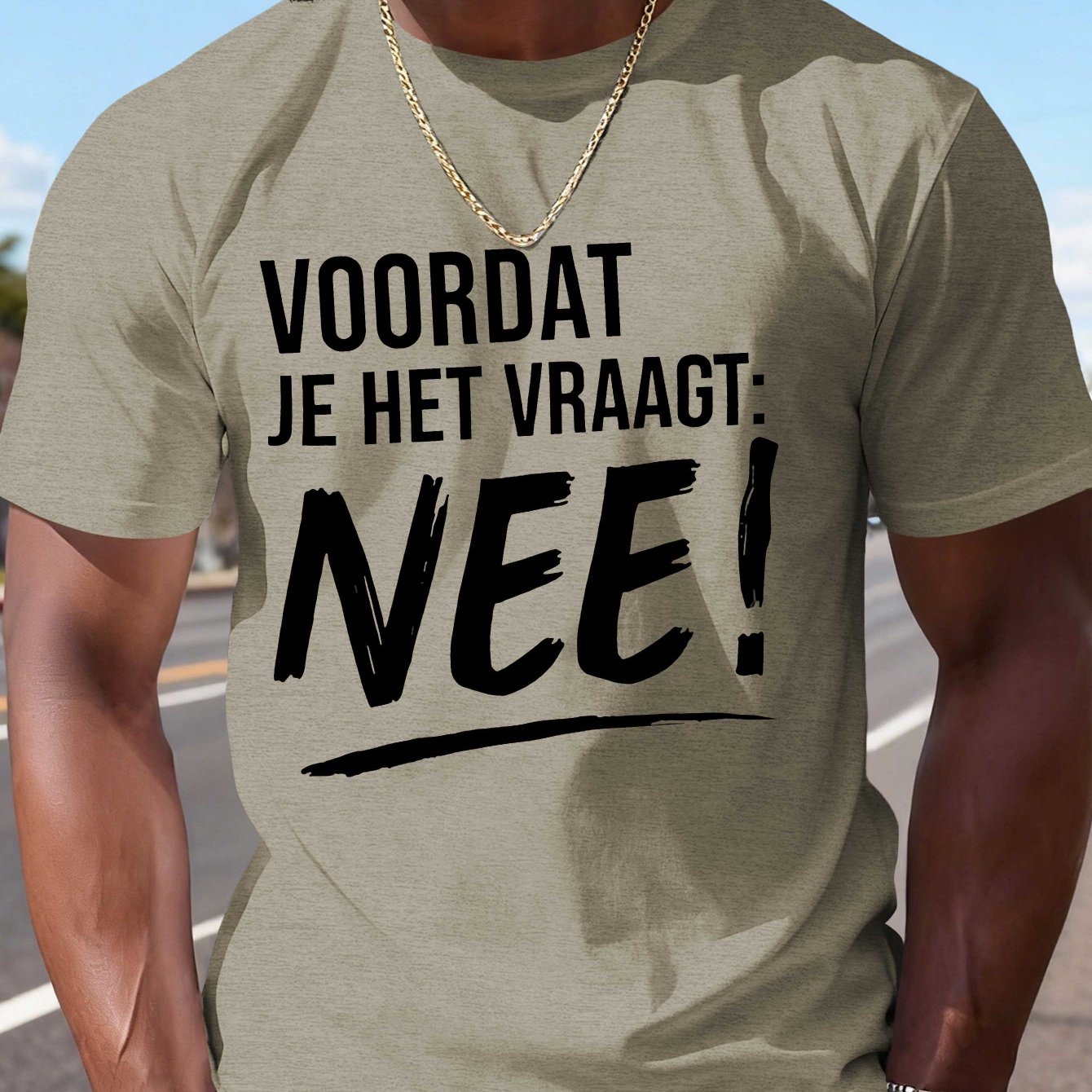 TEMU BEFORE YOU -shirt voor heren met korte mouwen - Casual zomertop met ronde hals en minimalistische print, machinewasbaar, geschikt voor