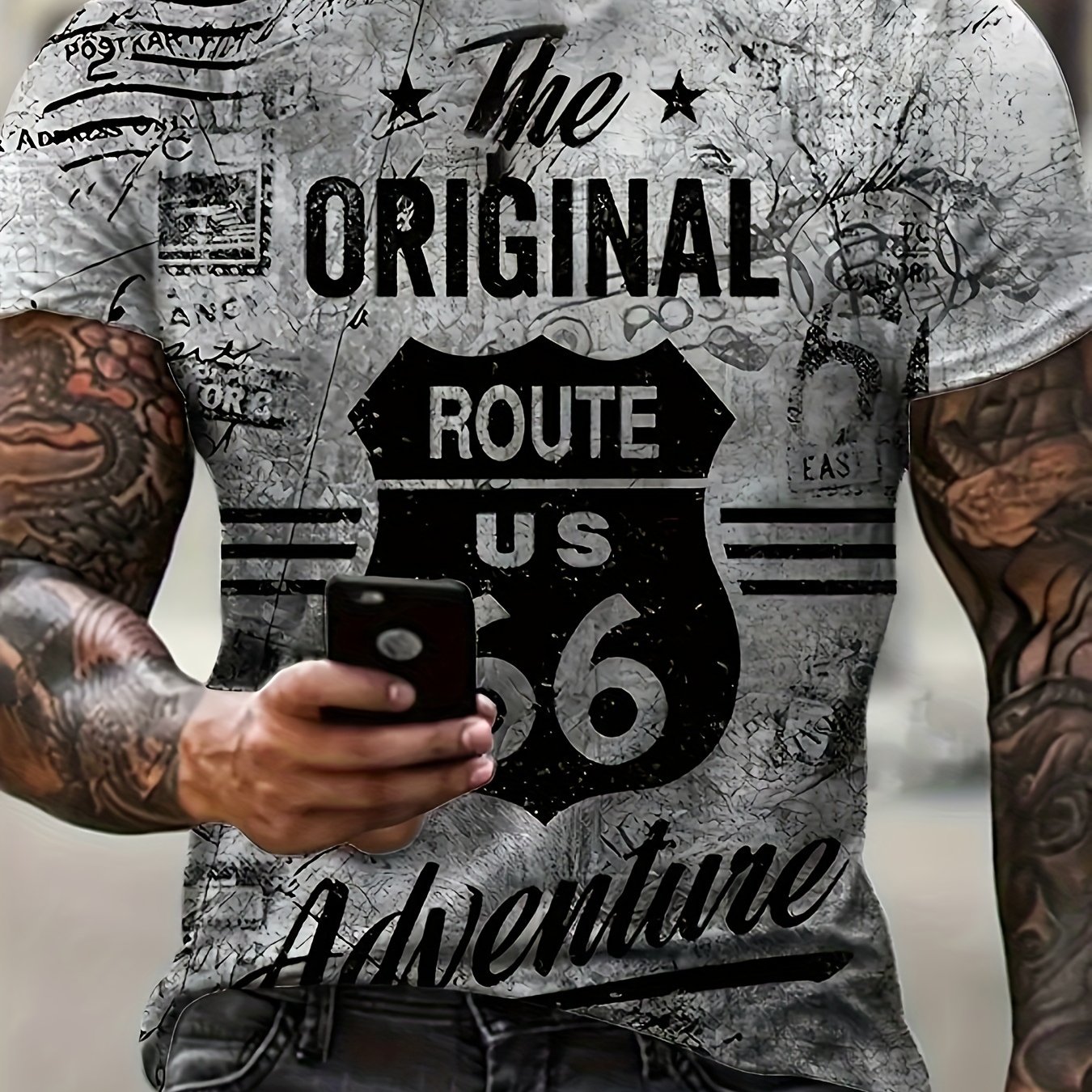 Men' Style 3d Print Graphic Tee - Casual Short Sleeve Crew Neck T-shirt For Summer, Breathable Polyester, Machine Washable