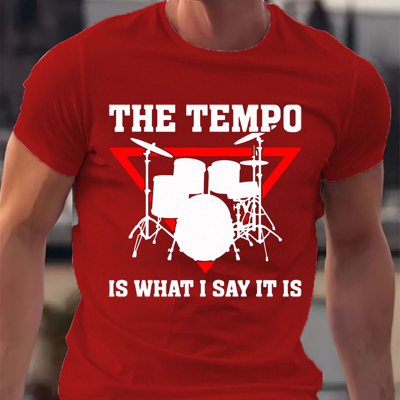 TEMU Men's T-shirt With A Loose Fit, Featuring A Stylish And Unique Drum Group Graphic Print On Short Sleeves