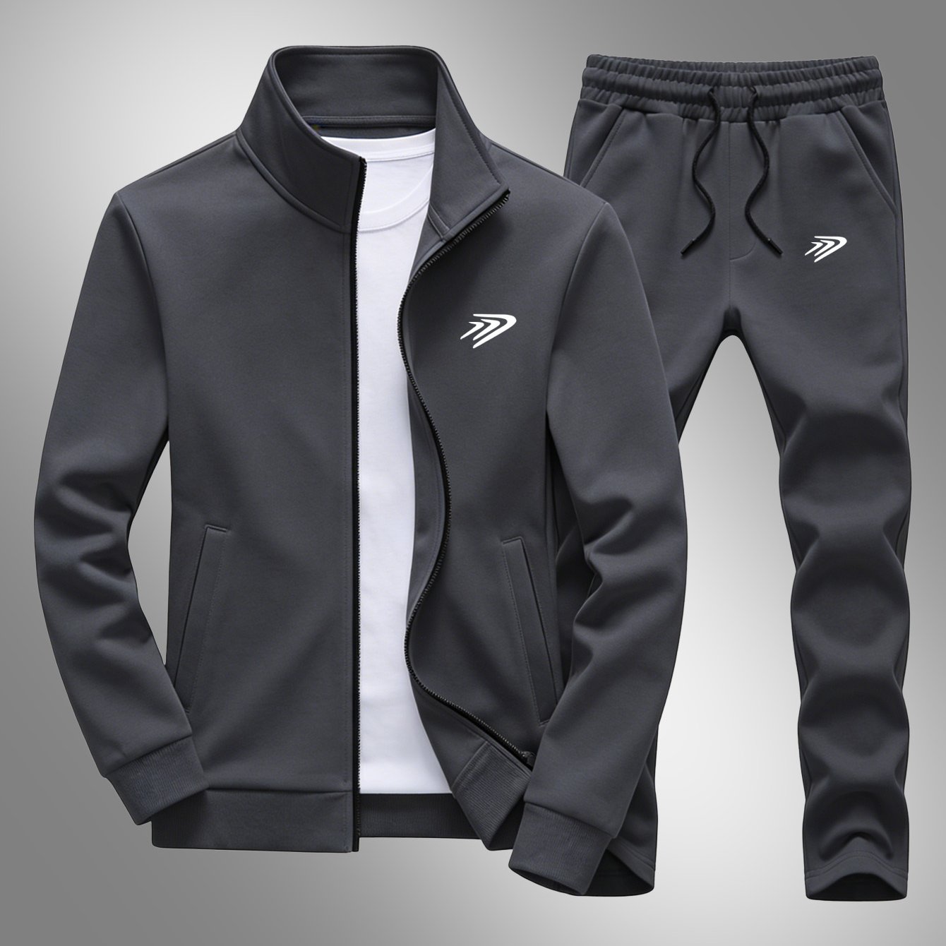 2pcs Set, Men's Casual Sports Stand Collar Jacket And Pants Combo: Ideal For Gifting On Any Occasion, Unisex Design